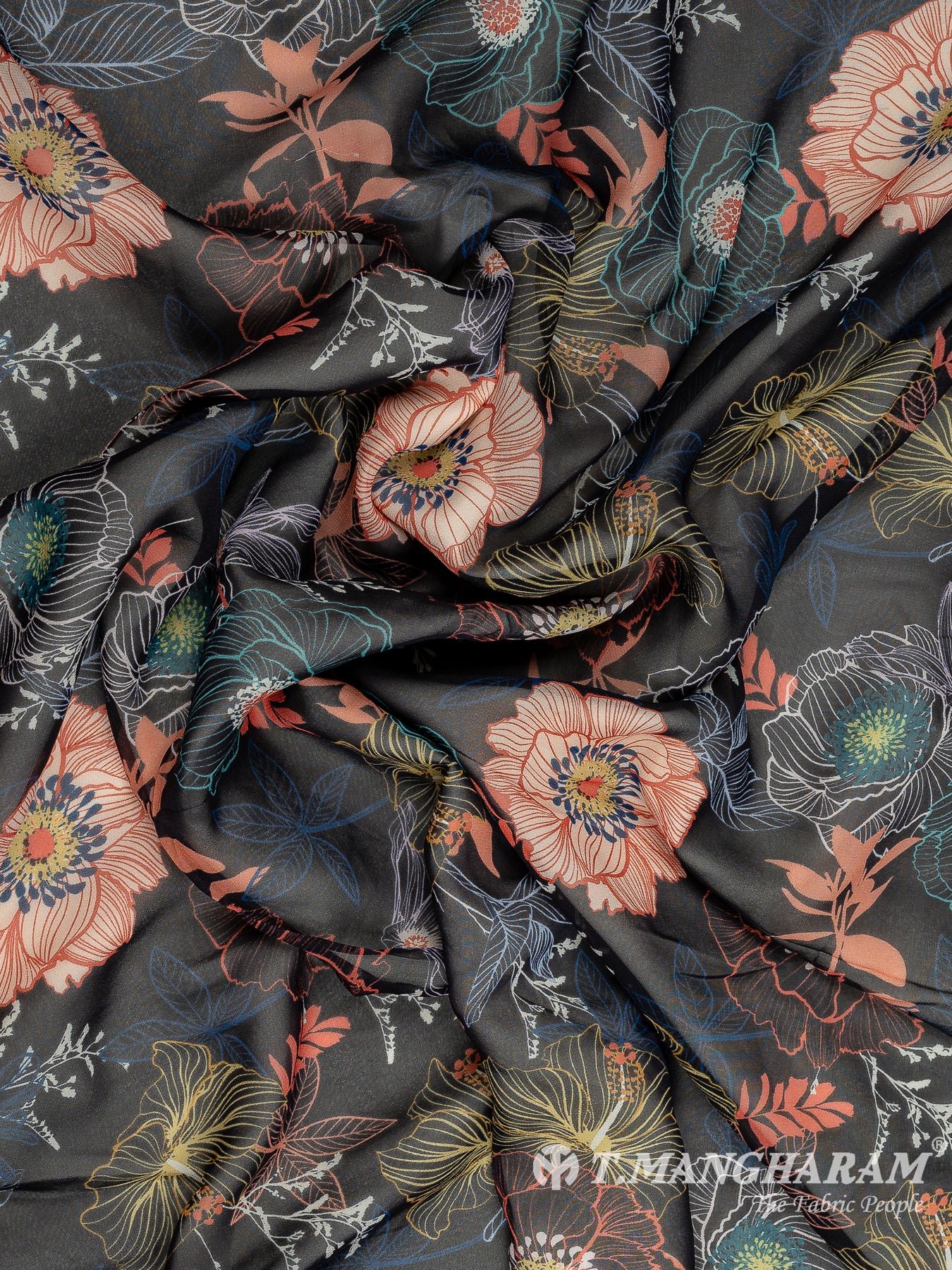 Black Georgette Fabric - EC10748