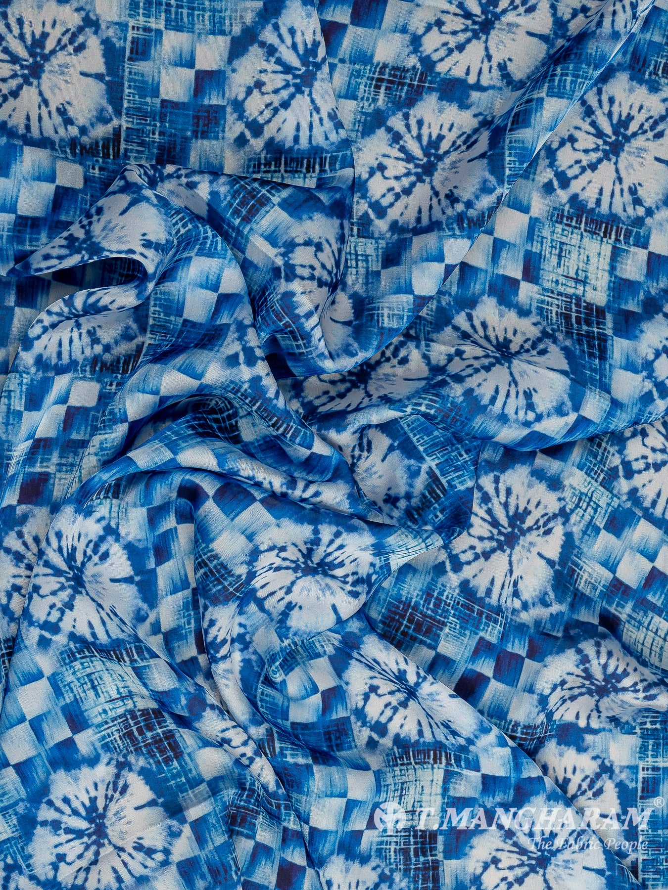 Blue Crepe Fabric - EC10679