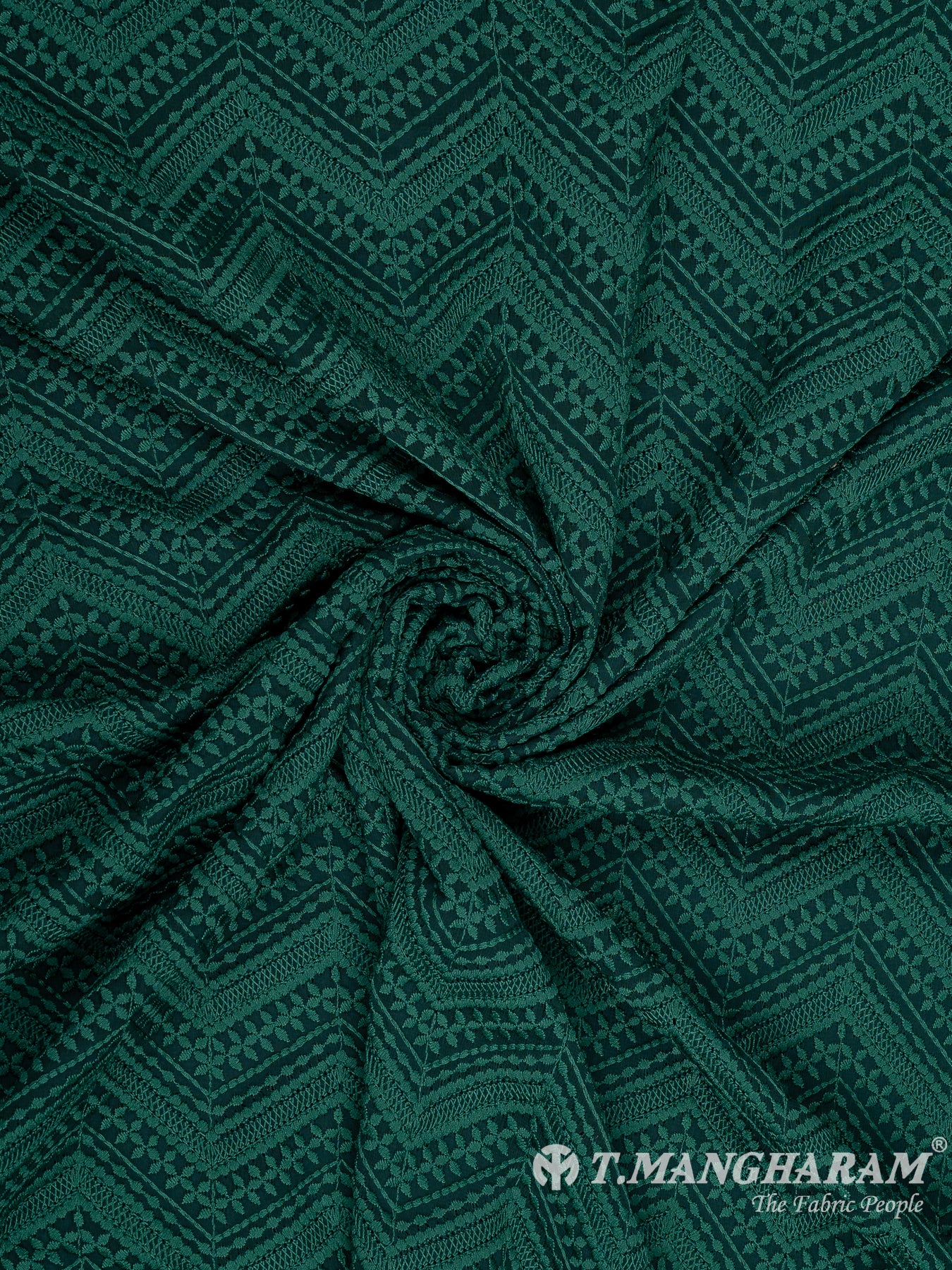 Green Georgette Fabric - EB8031 view-1