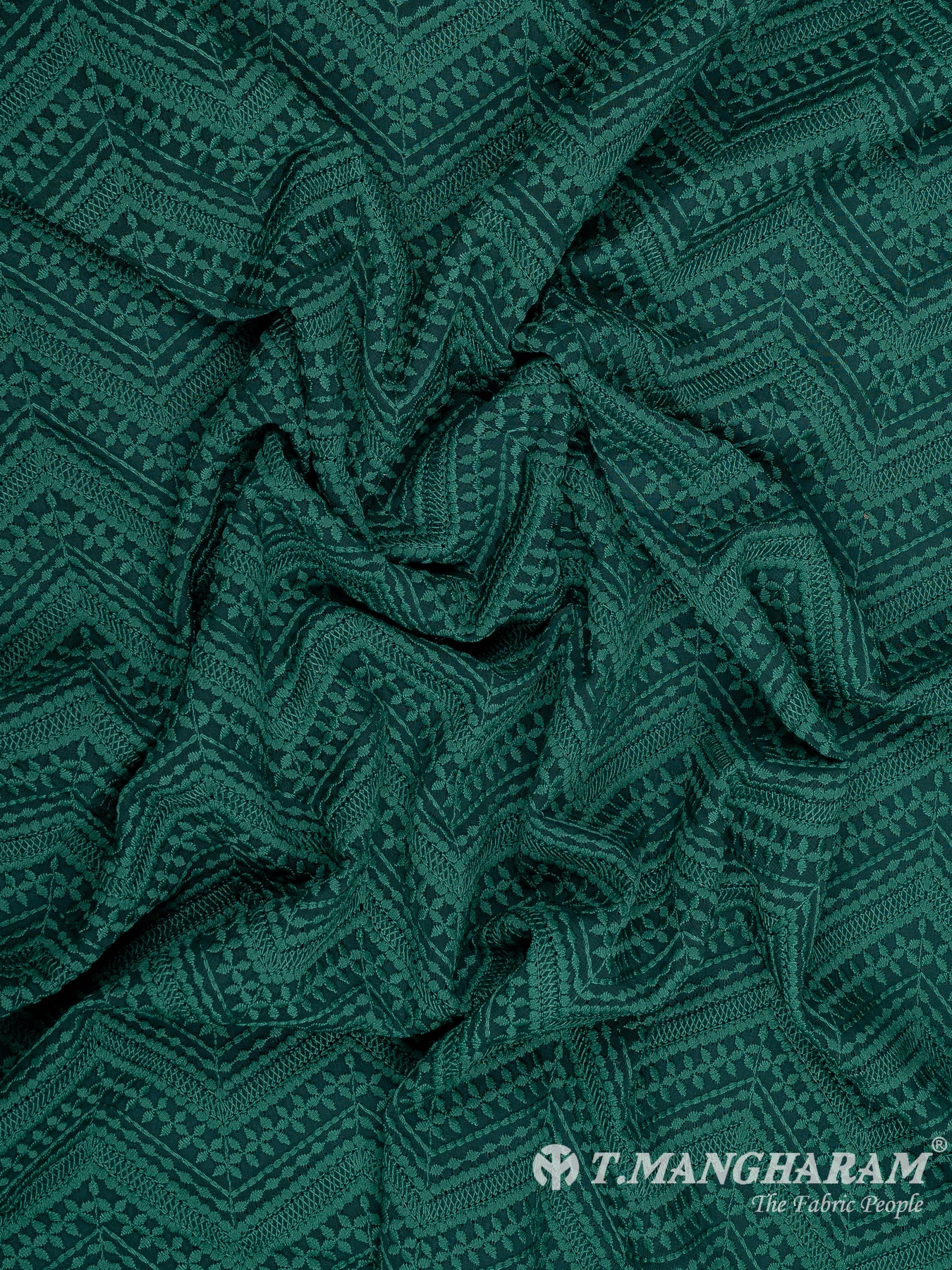 Green Georgette Fabric - EB8031 view-4