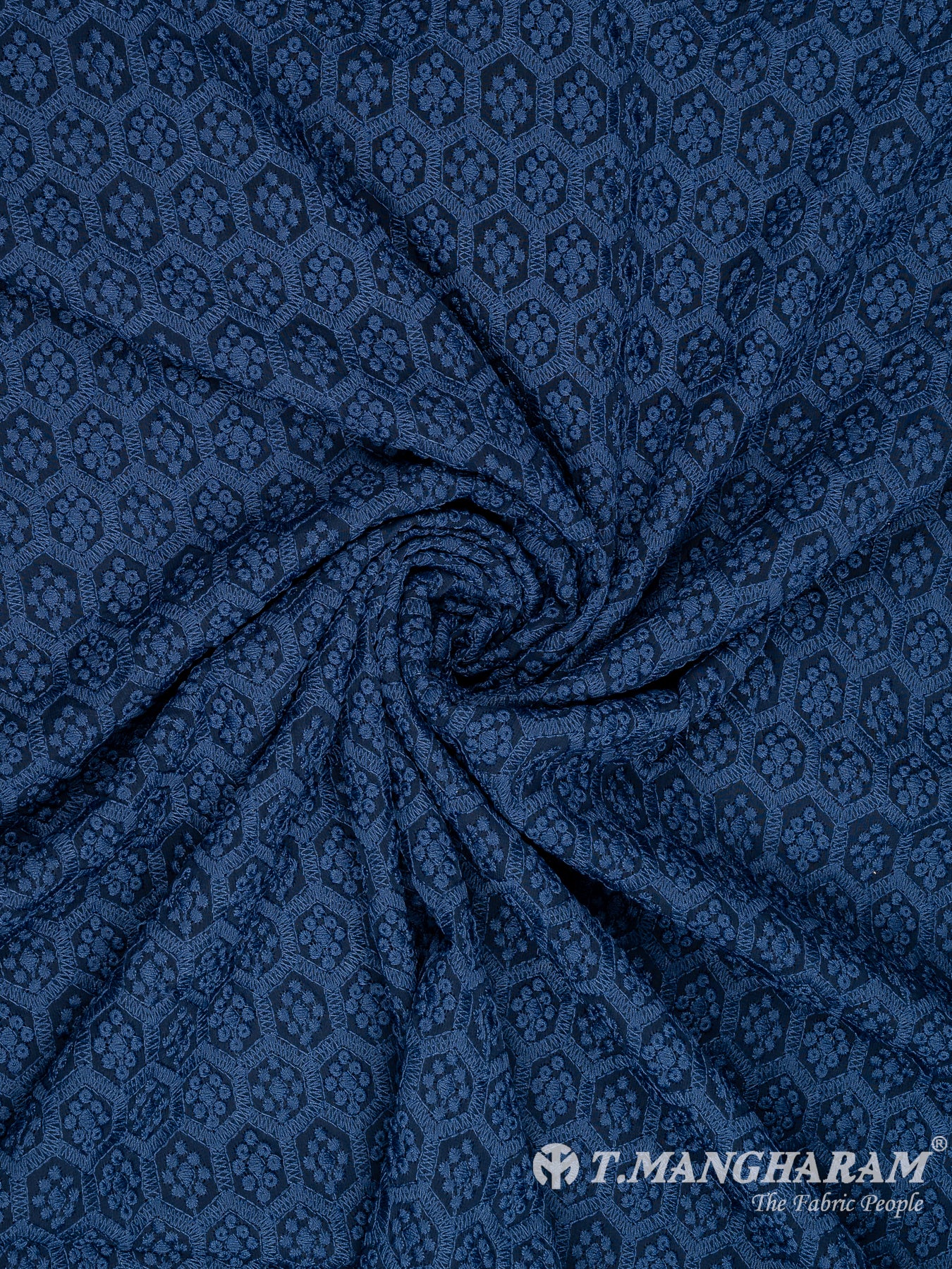 Blue Georgette Fabric - EB8027 view-1