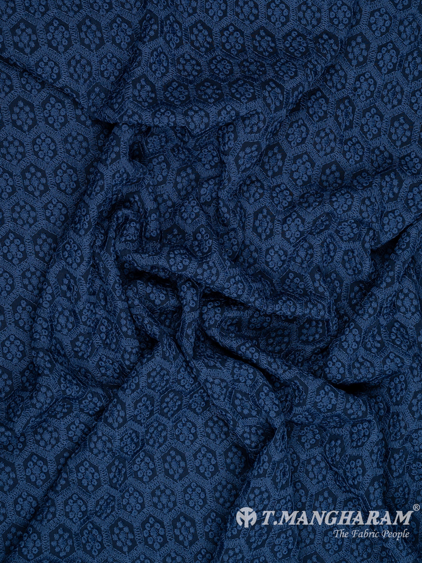 Blue Georgette Fabric - EB8027 view-4