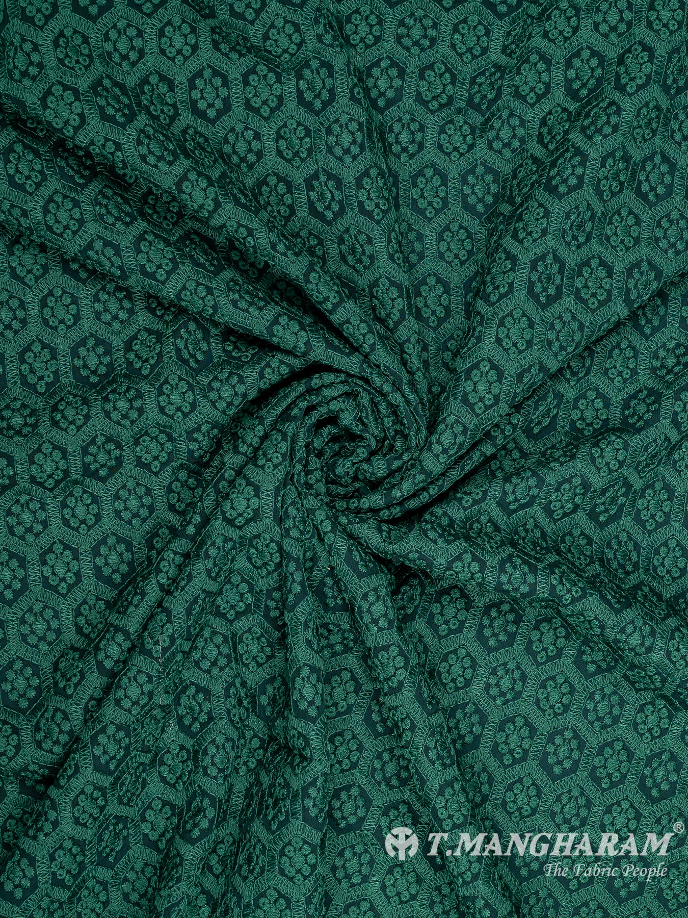 Green Georgette Fabric - EB8028 view-1