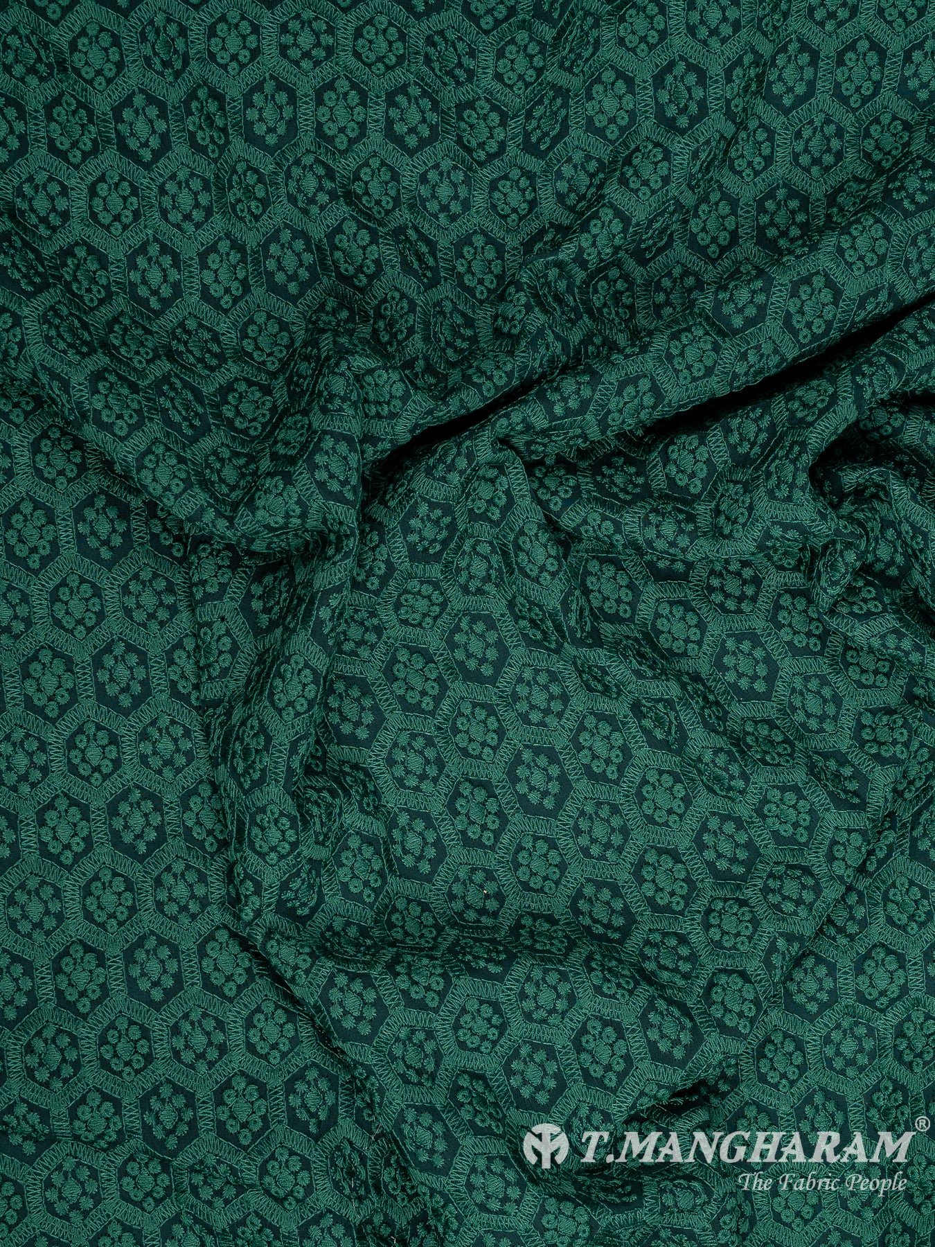 Green Georgette Fabric - EB8028 view-4