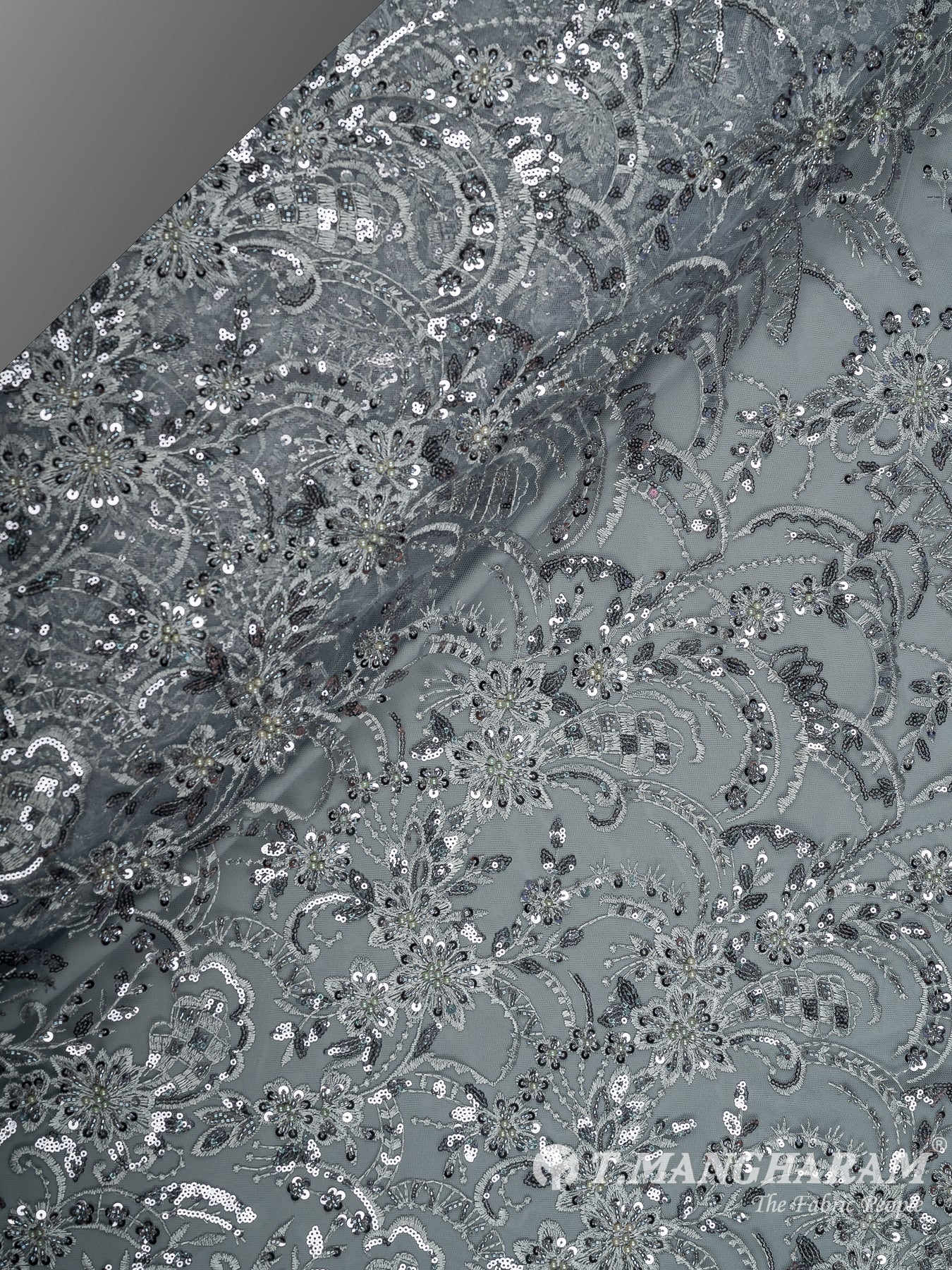 Ashe Blue Net Embroidery Fabric - EB1587