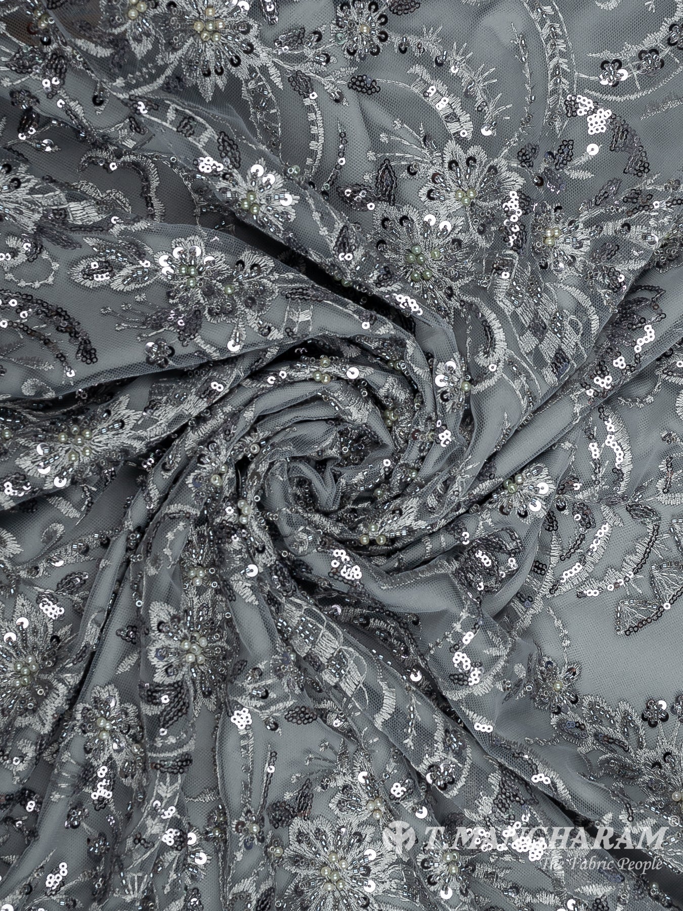 Ashe Blue Net Embroidery Fabric - EB1587