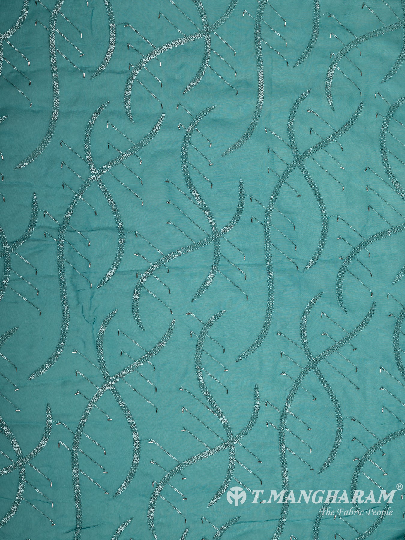 Green Organza Fabric - EB8198 view-3