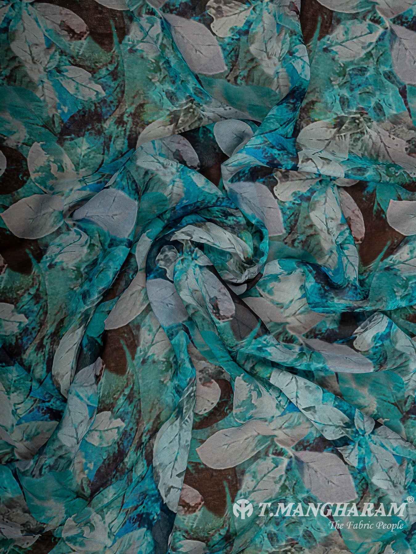Green Georgette Fabric - EB8421