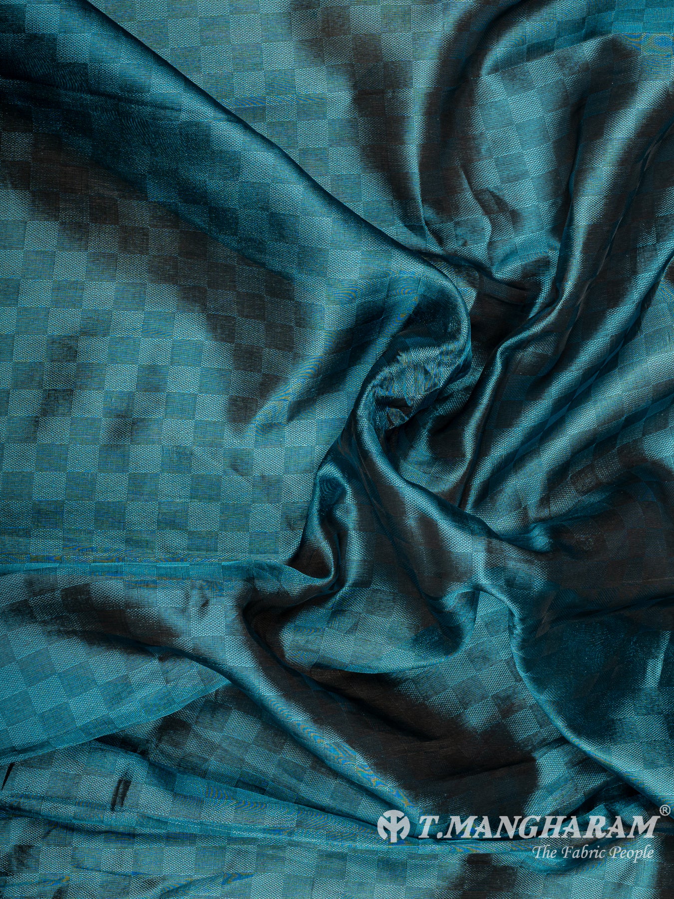 Blue Semi Banaras Fabric - EA3599