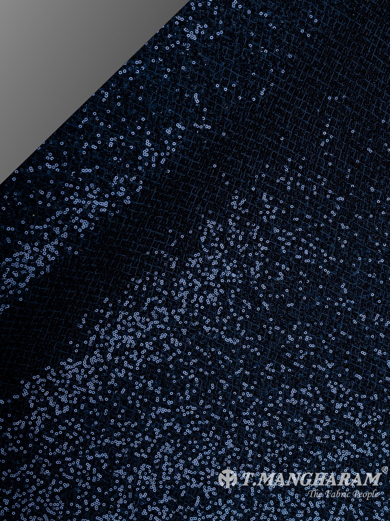 Blue Sequins Fancy Net Fabric - EB8591