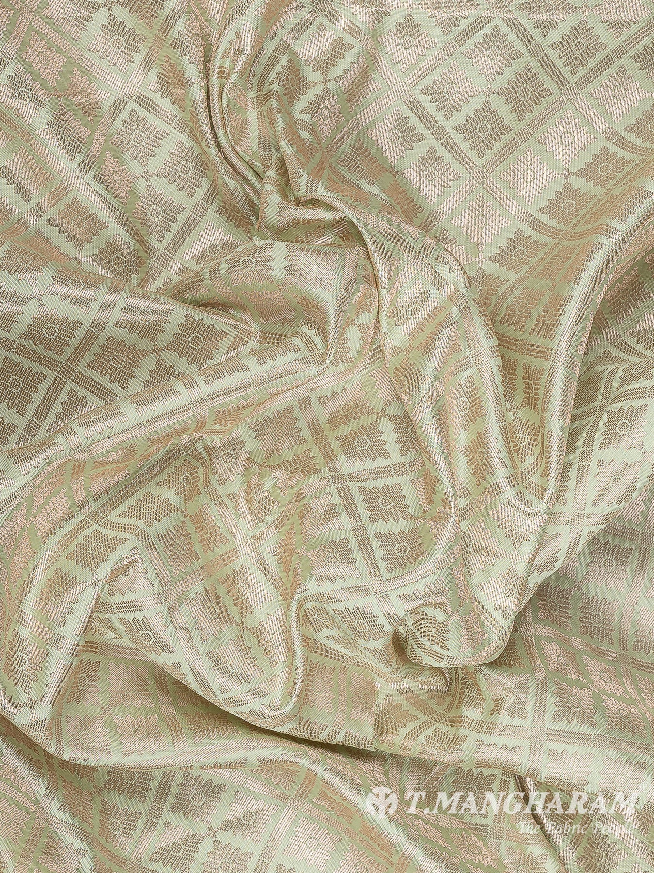 Green Semi Banaras Fabric - EB8661
