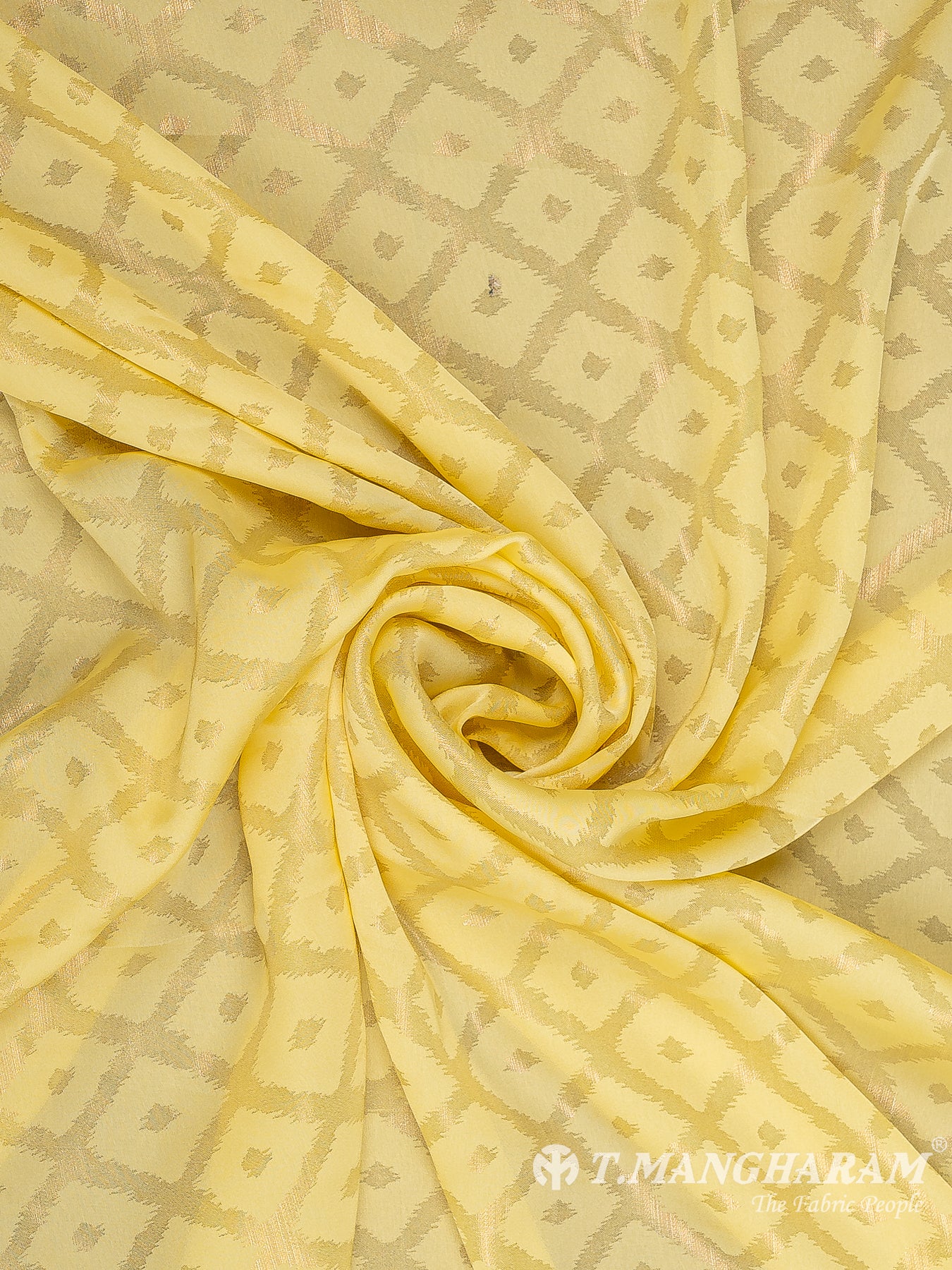 Yellow Georgette Satin Fabric - EC11610