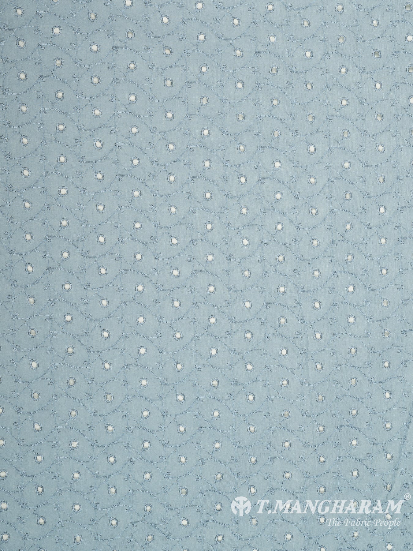 Blue Cotton Embroidery Fabric - EB8695