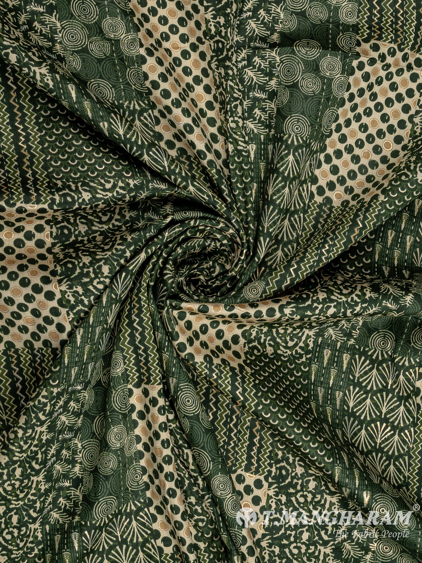 Green Cotton Fabric - EA3817 view-1