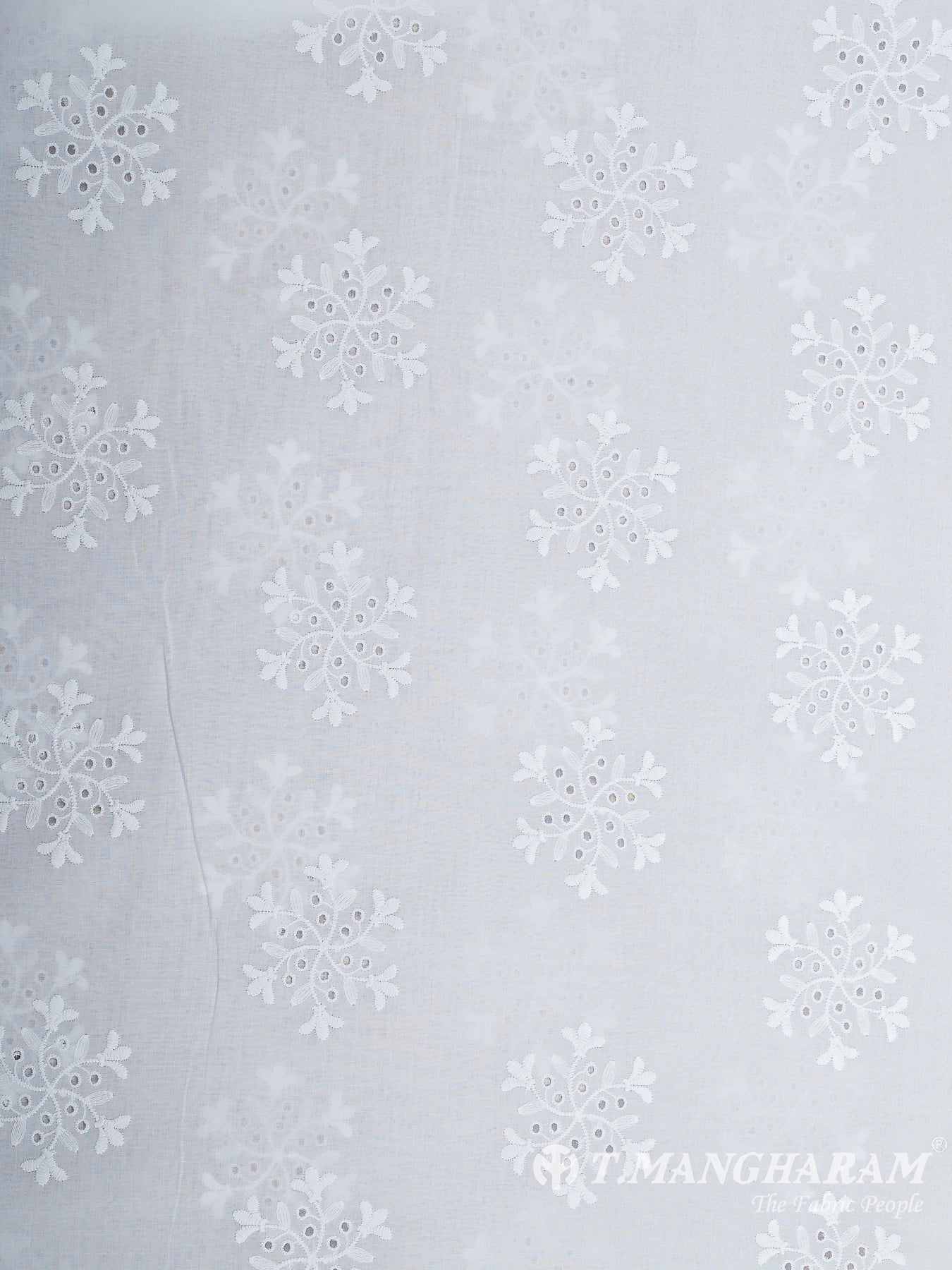 White Cotton Fabric - EC11876 view-3