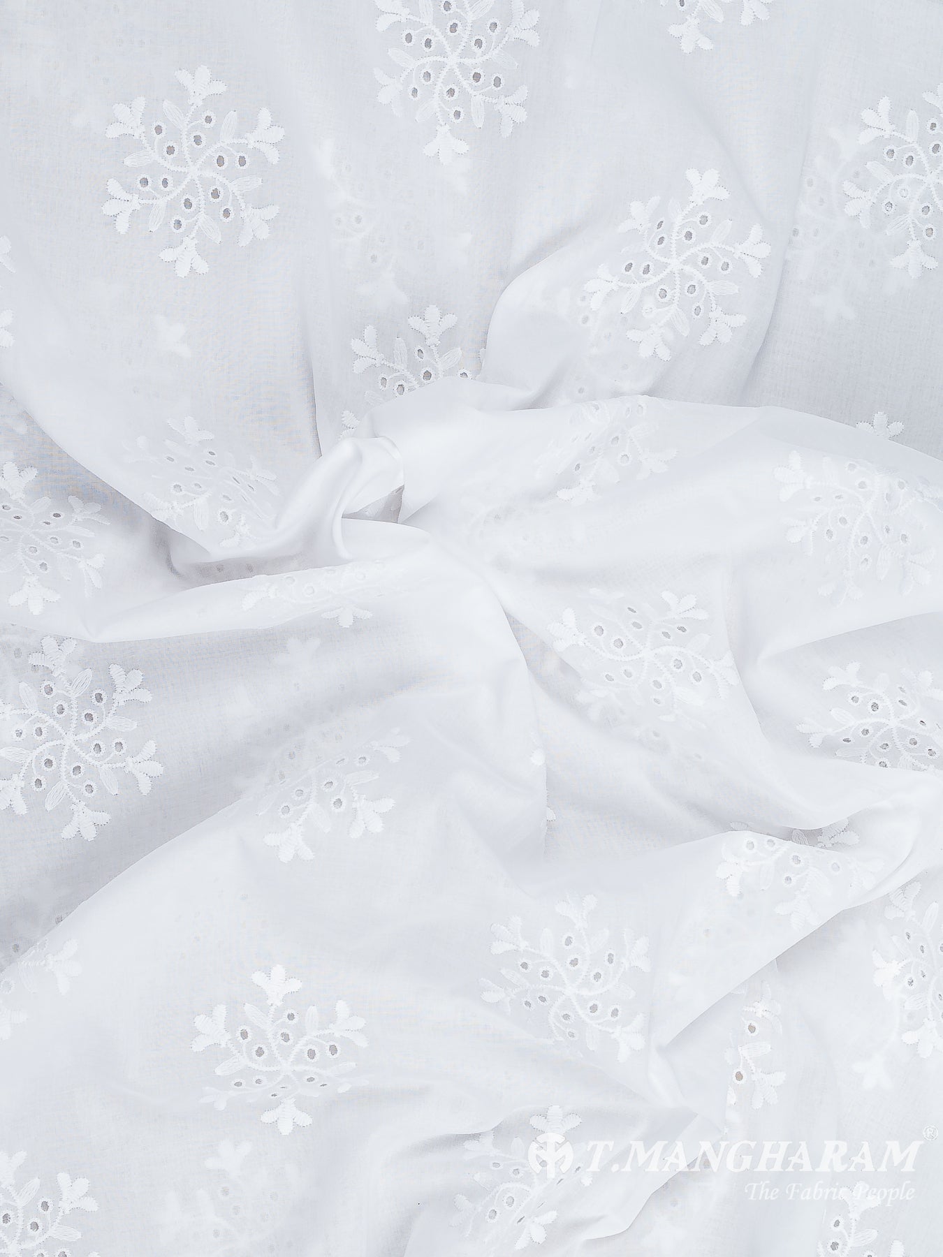 White Cotton Fabric - EC11876 view-4