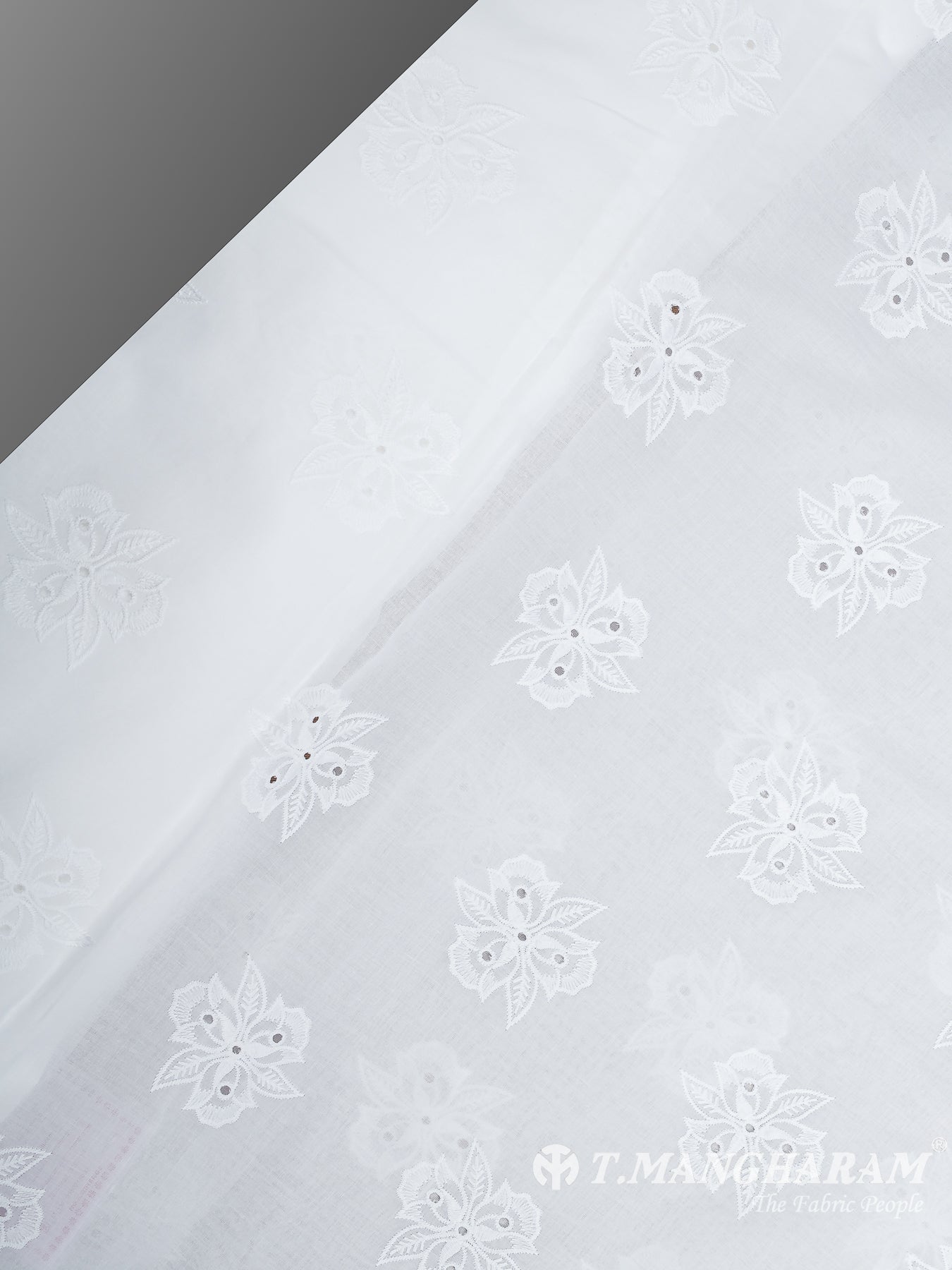 White Cotton Fabric - EC11874 view-2