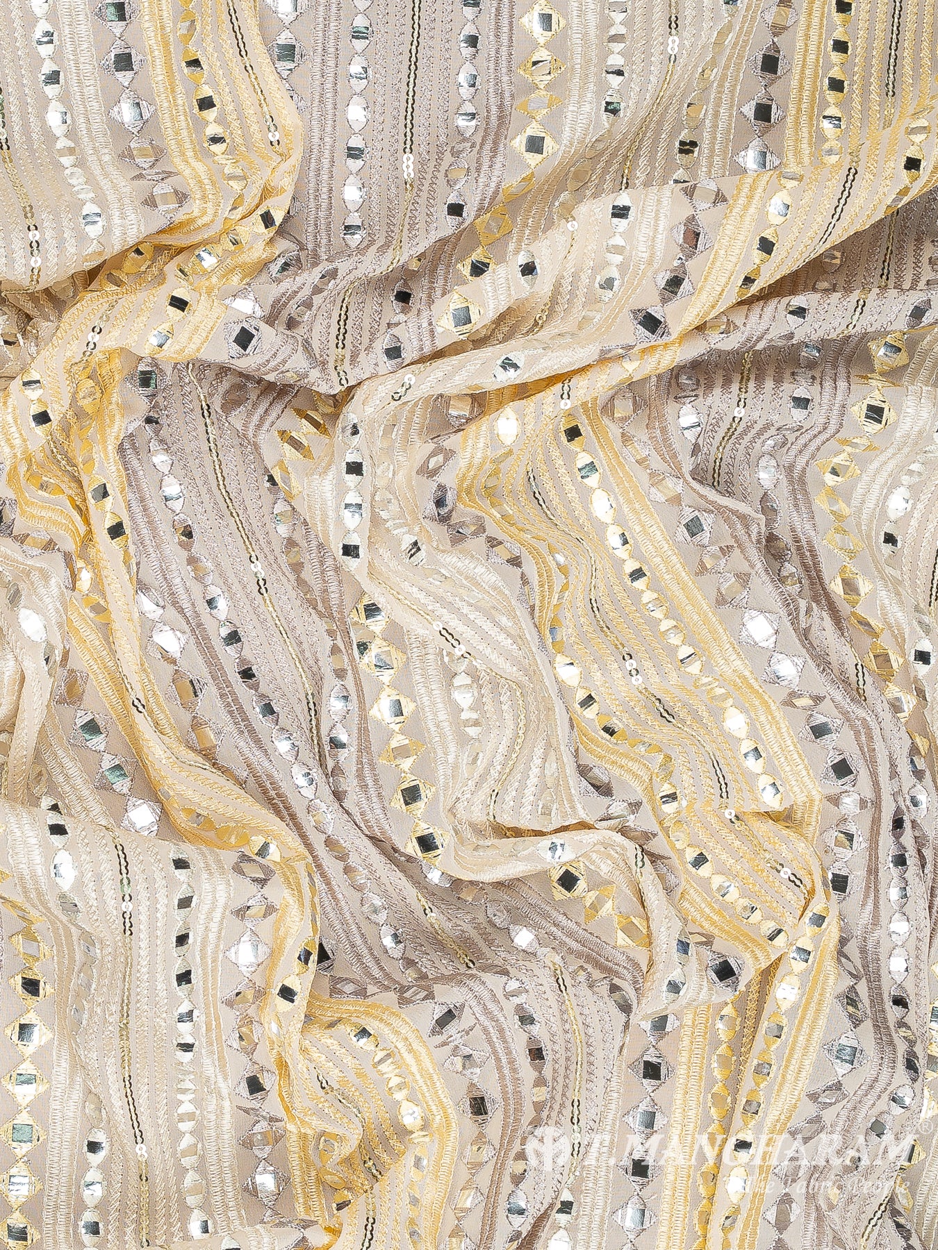 Beige Georgette Fabric - EB8173