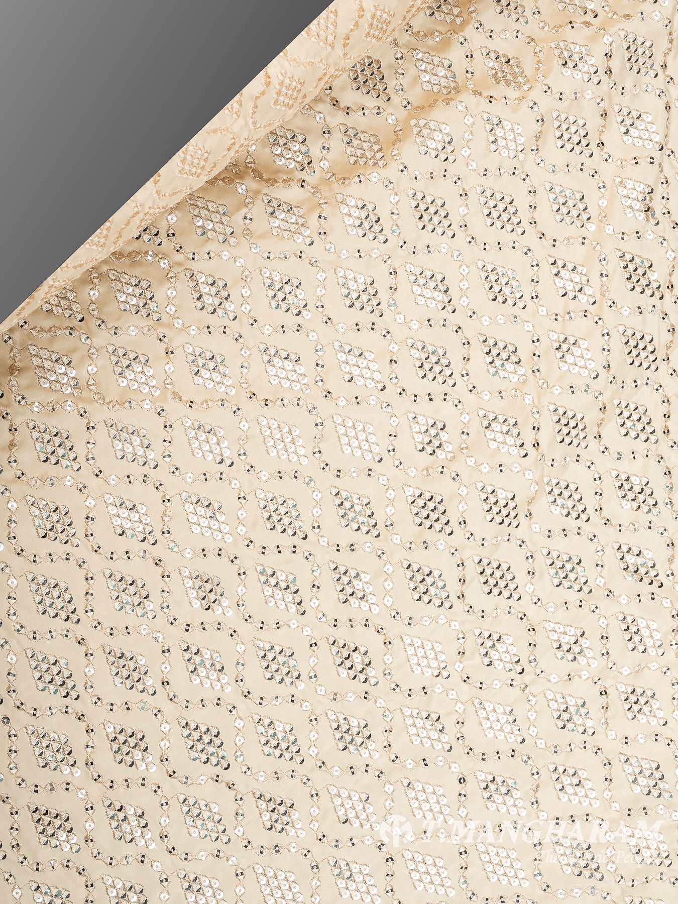 Cream Satin Fabric - EB8902