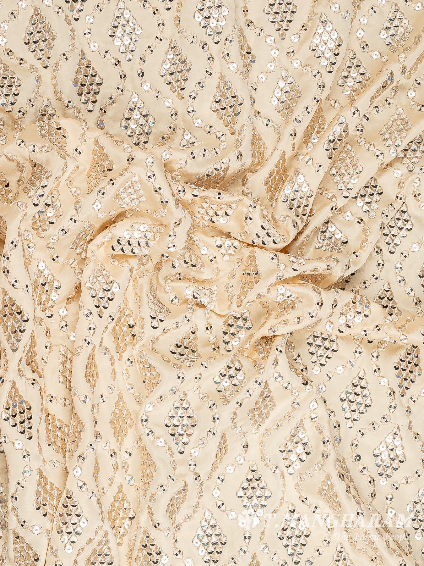 Cream Satin Fabric - EB8902