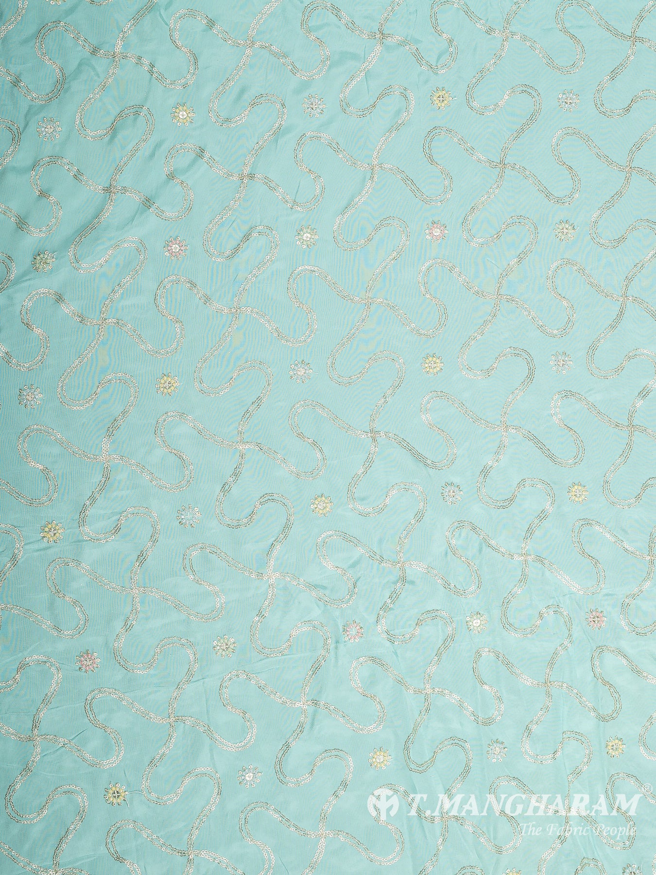 Blue Viscose Crepe Fabric - EB8988