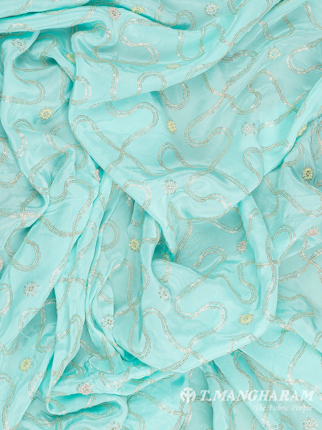 Blue Viscose Crepe Fabric - EB8988