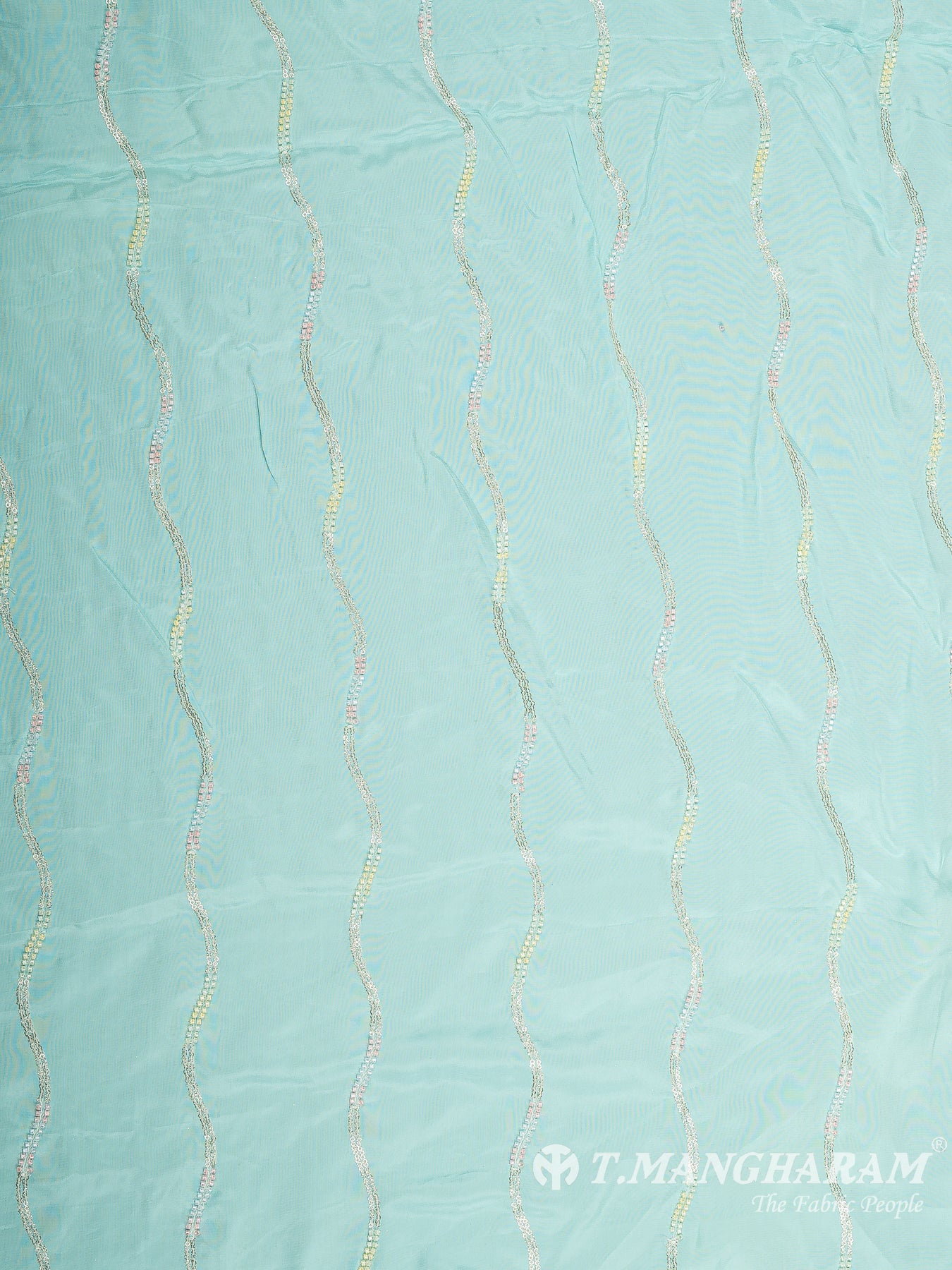 Blue Viscose Crepe Fabric - EB8995