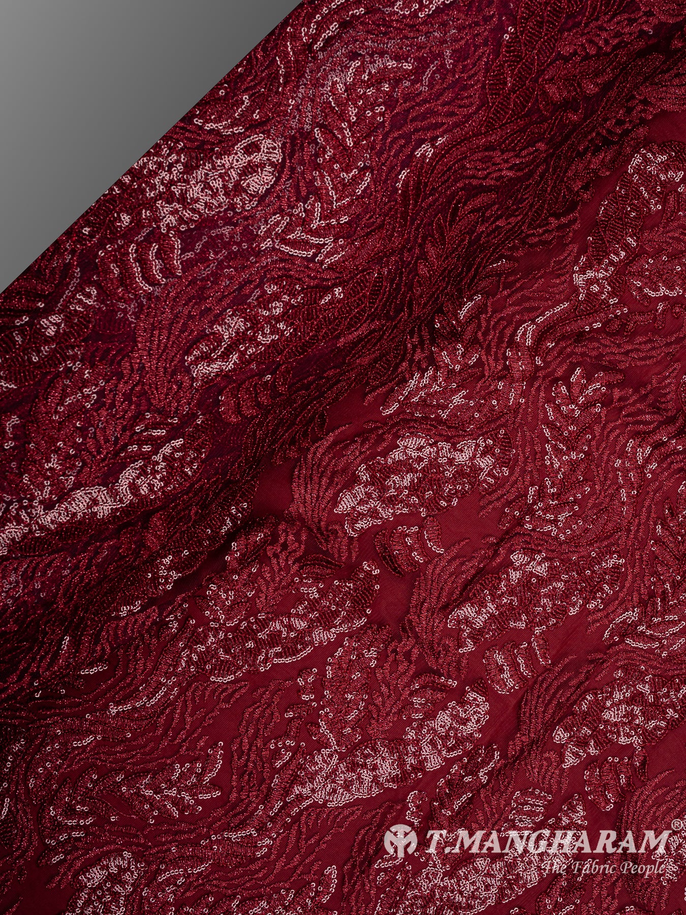 Maroon Fancy Net Fabric - EC11965