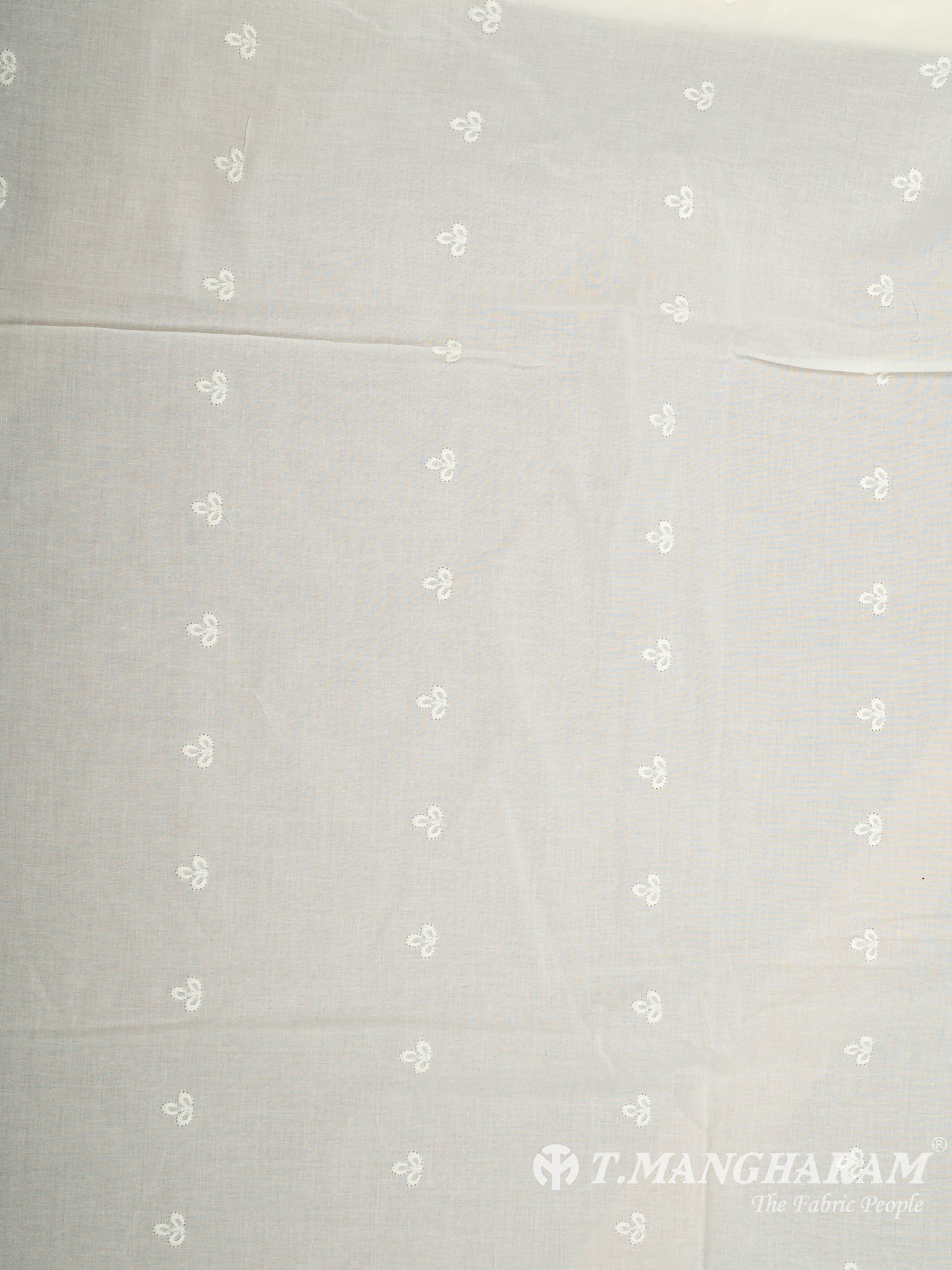 Cream Cotton Embroidery Fabric - EC12076