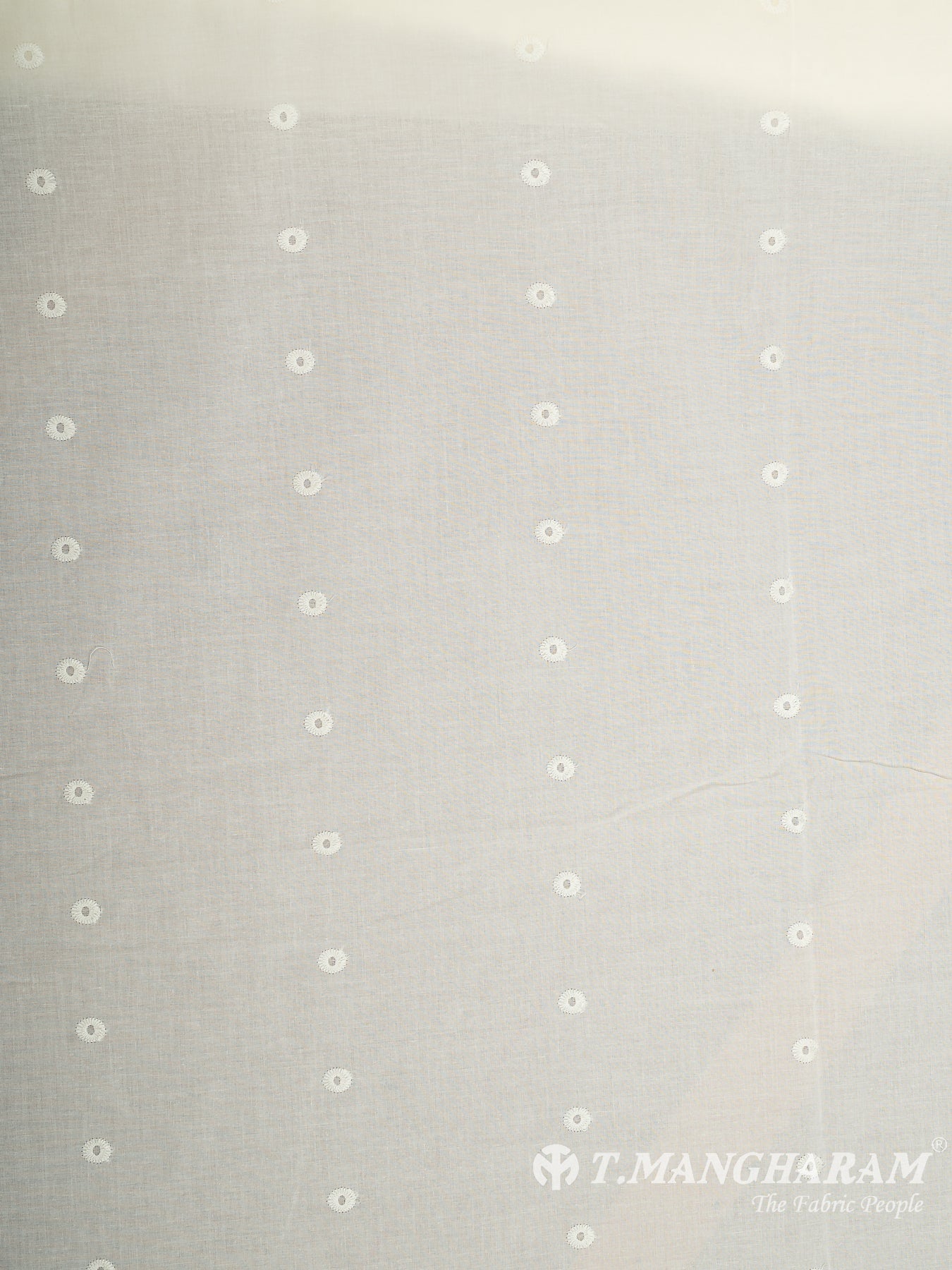 Cream Cotton Embroidery Fabric - EC12073