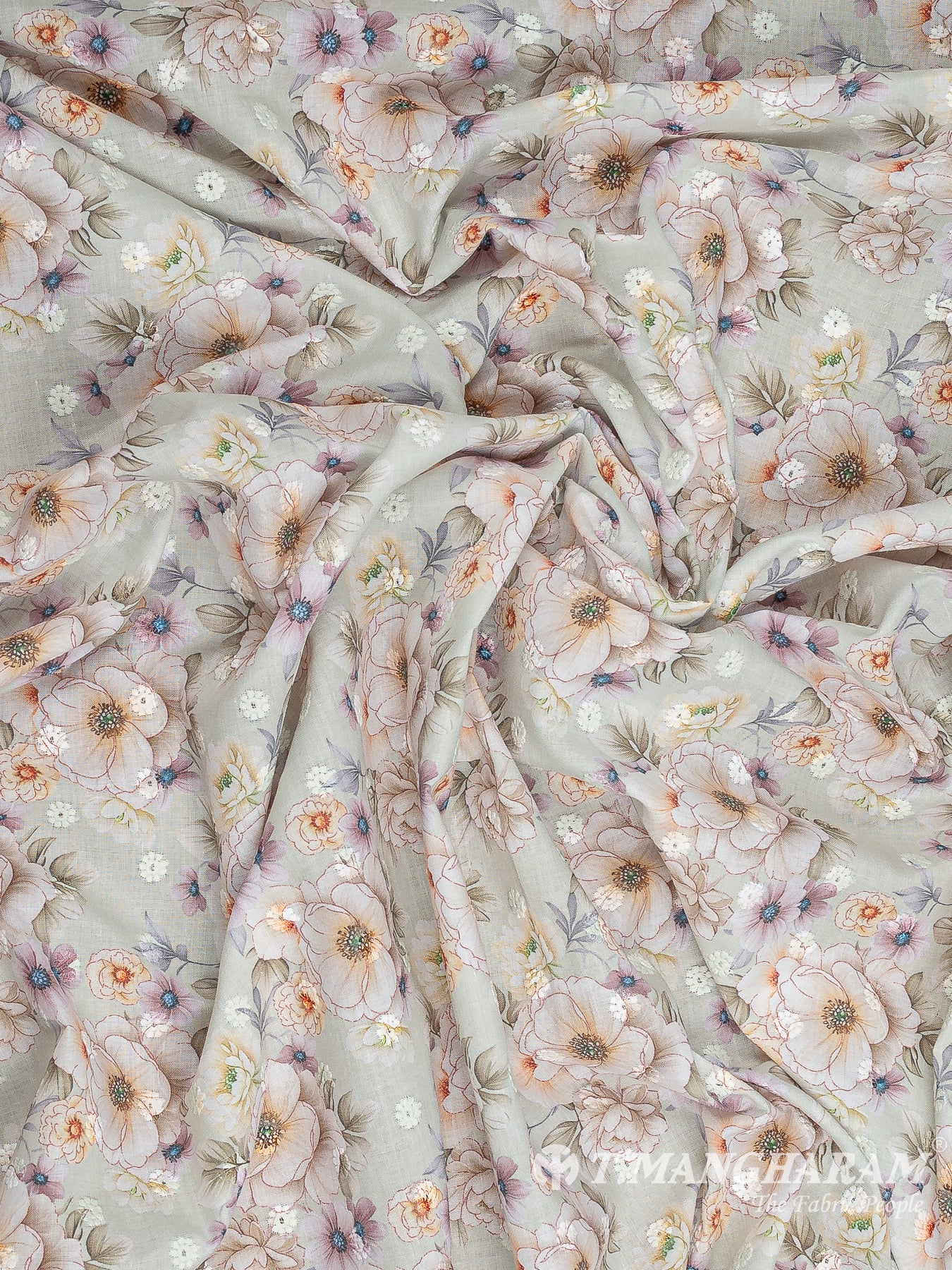 Cream Cotton Embroidery Fabric - EB9255