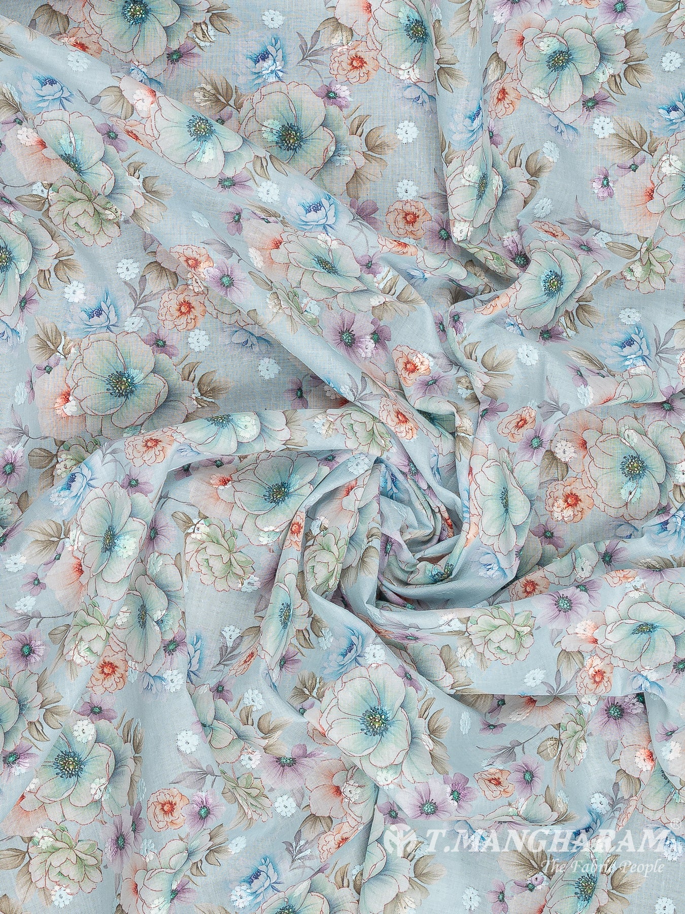 White Cotton Embroidery Fabric - EB9256