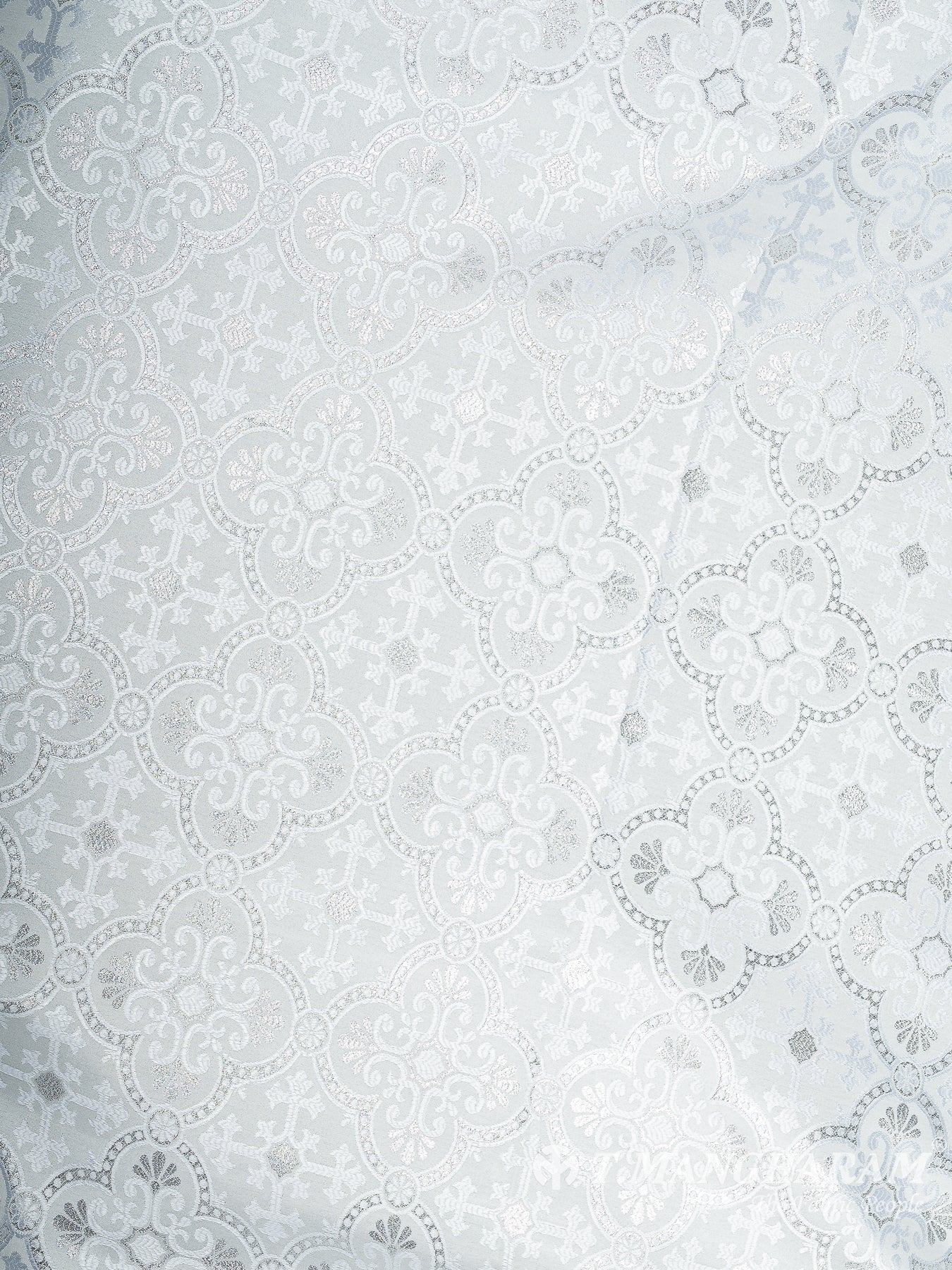 White Brocade Fabric - EB9413