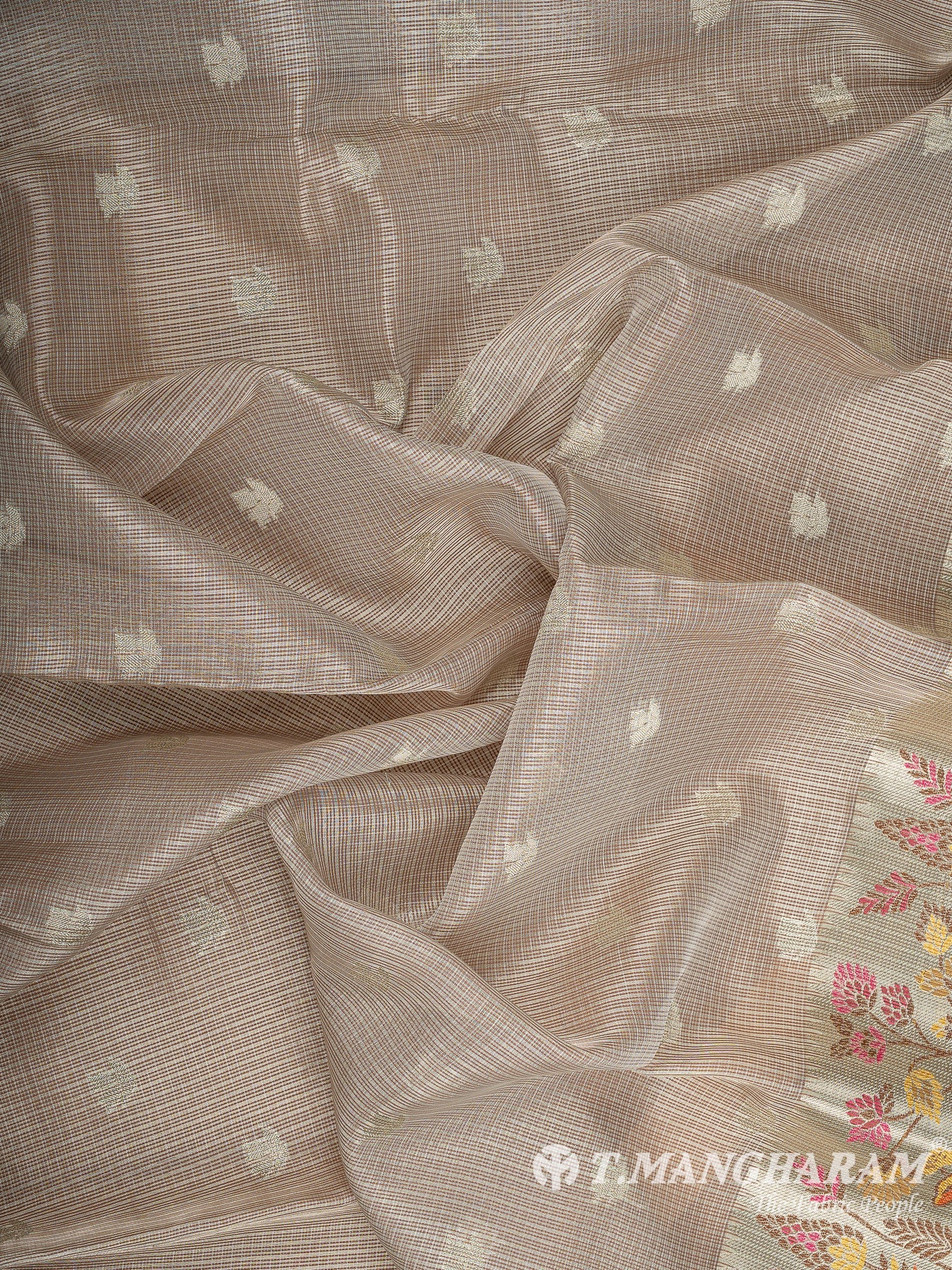 Beige Banaras Fabric - EC12018