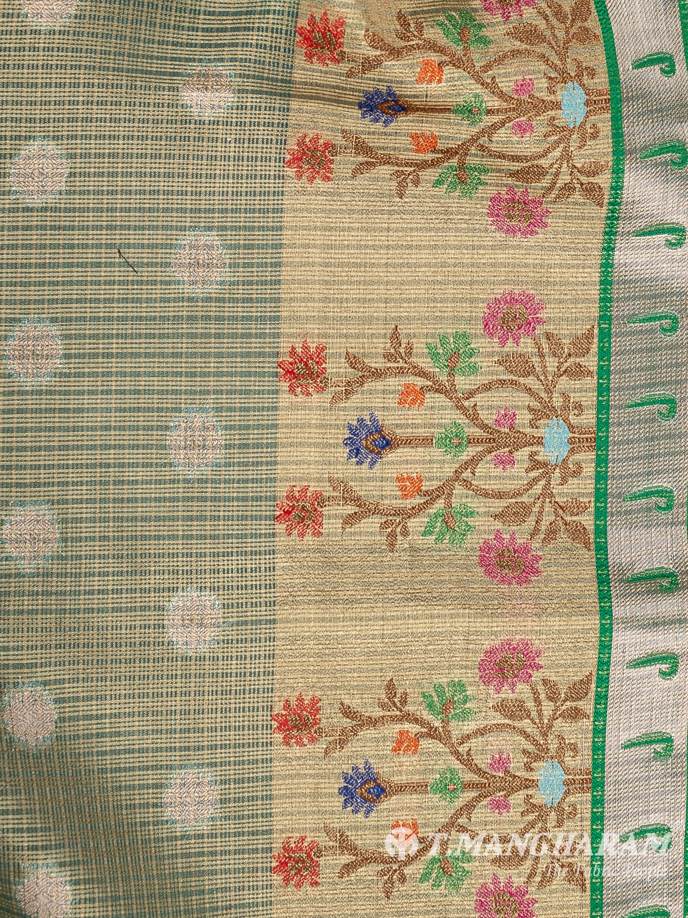 Green Banaras Fabric - EC12023