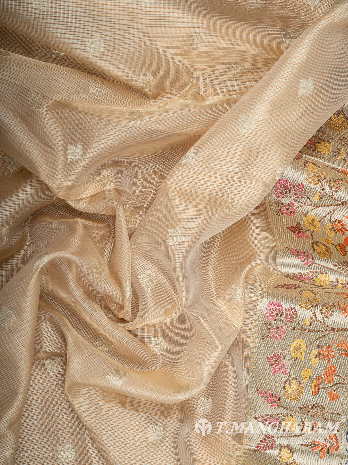 Beige Banaras Fabric - EC12019