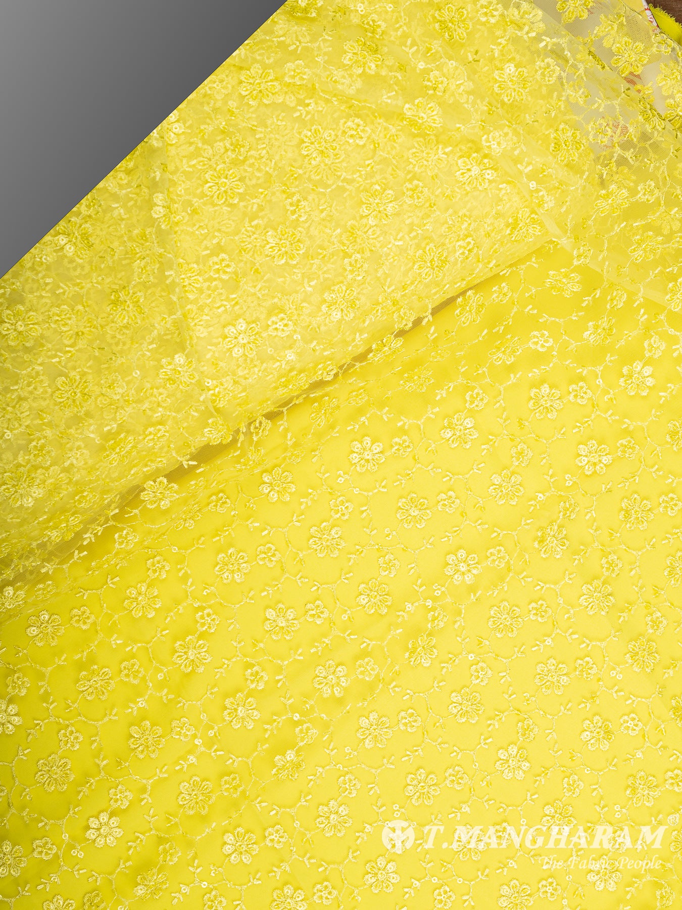 Yellow Fancy Net Fabric - EB9388