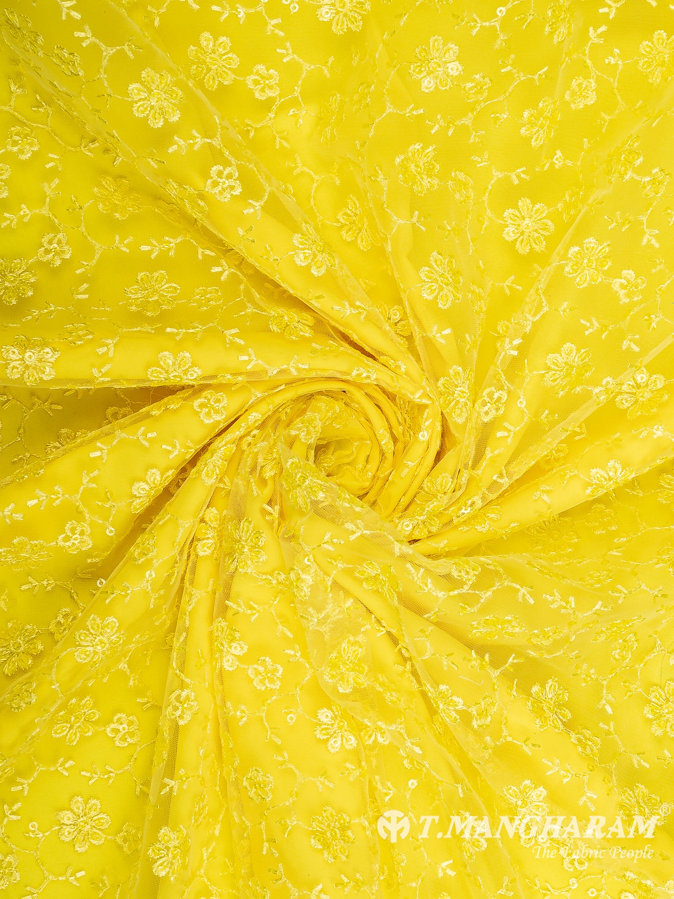 Yellow Fancy Net Fabric - EB9388