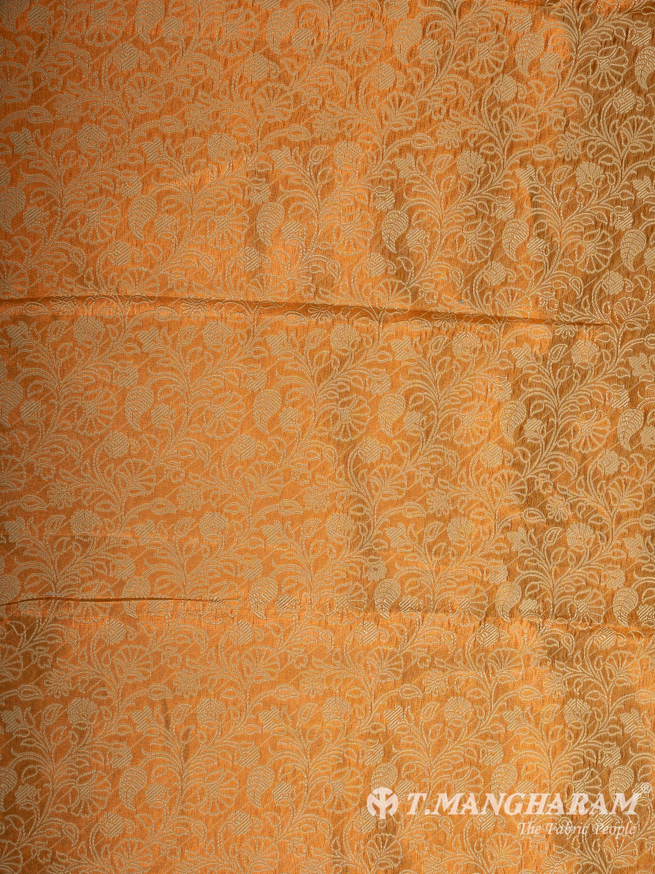 Mustard Yellow Semi Banaras Fabric - EB9399