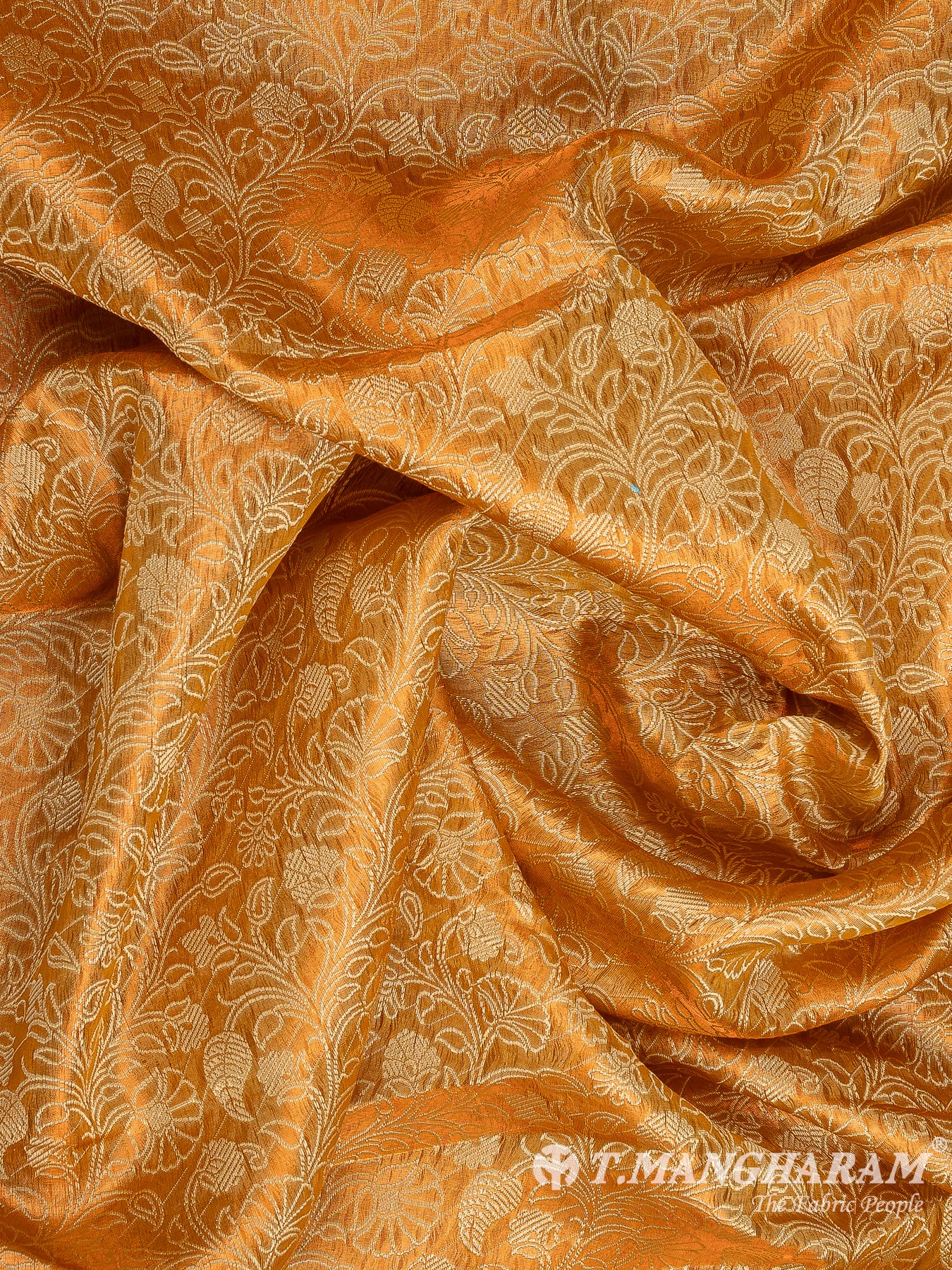 Mustard Yellow Semi Banaras Fabric - EB9399