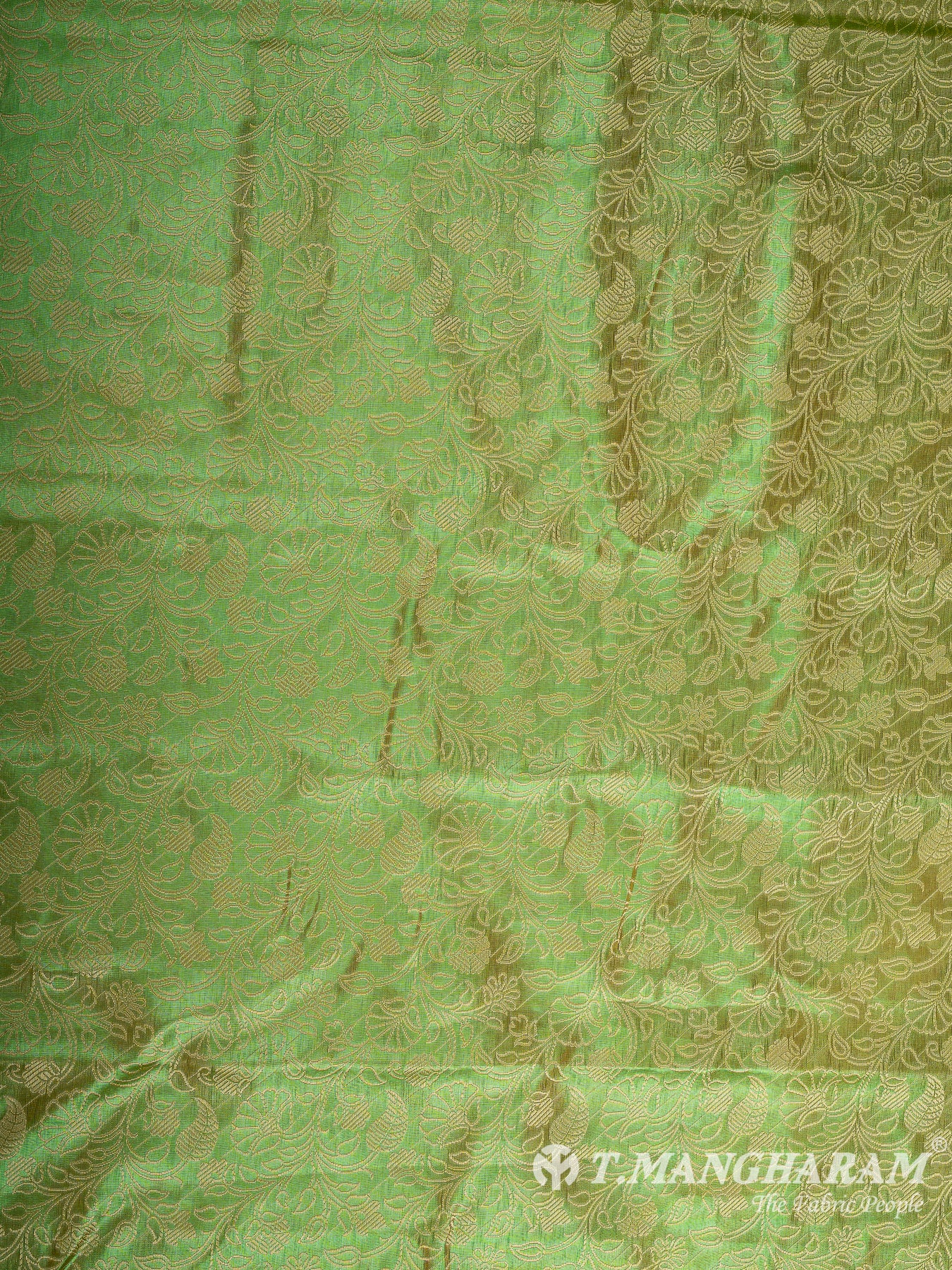 Green Semi Banaras Fabric - EB9396