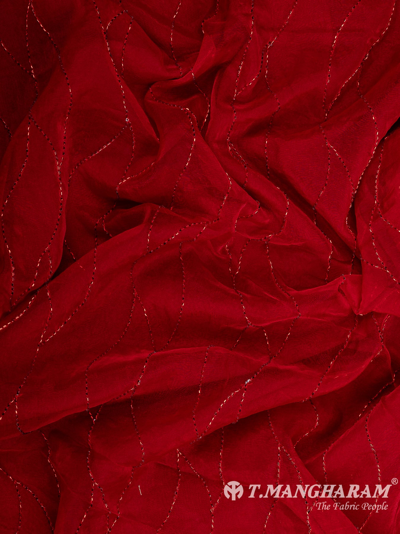 Red Organza Fabric - EC12014