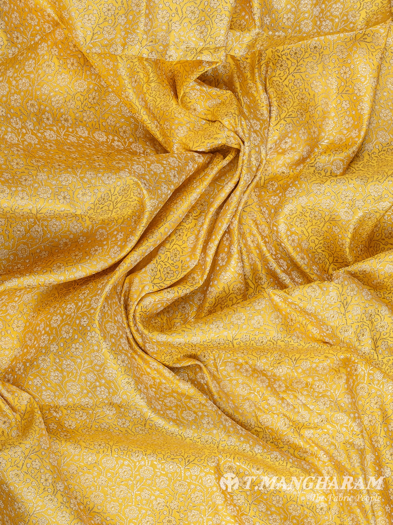 Yellow Semi Banaras Fabric - EC12304