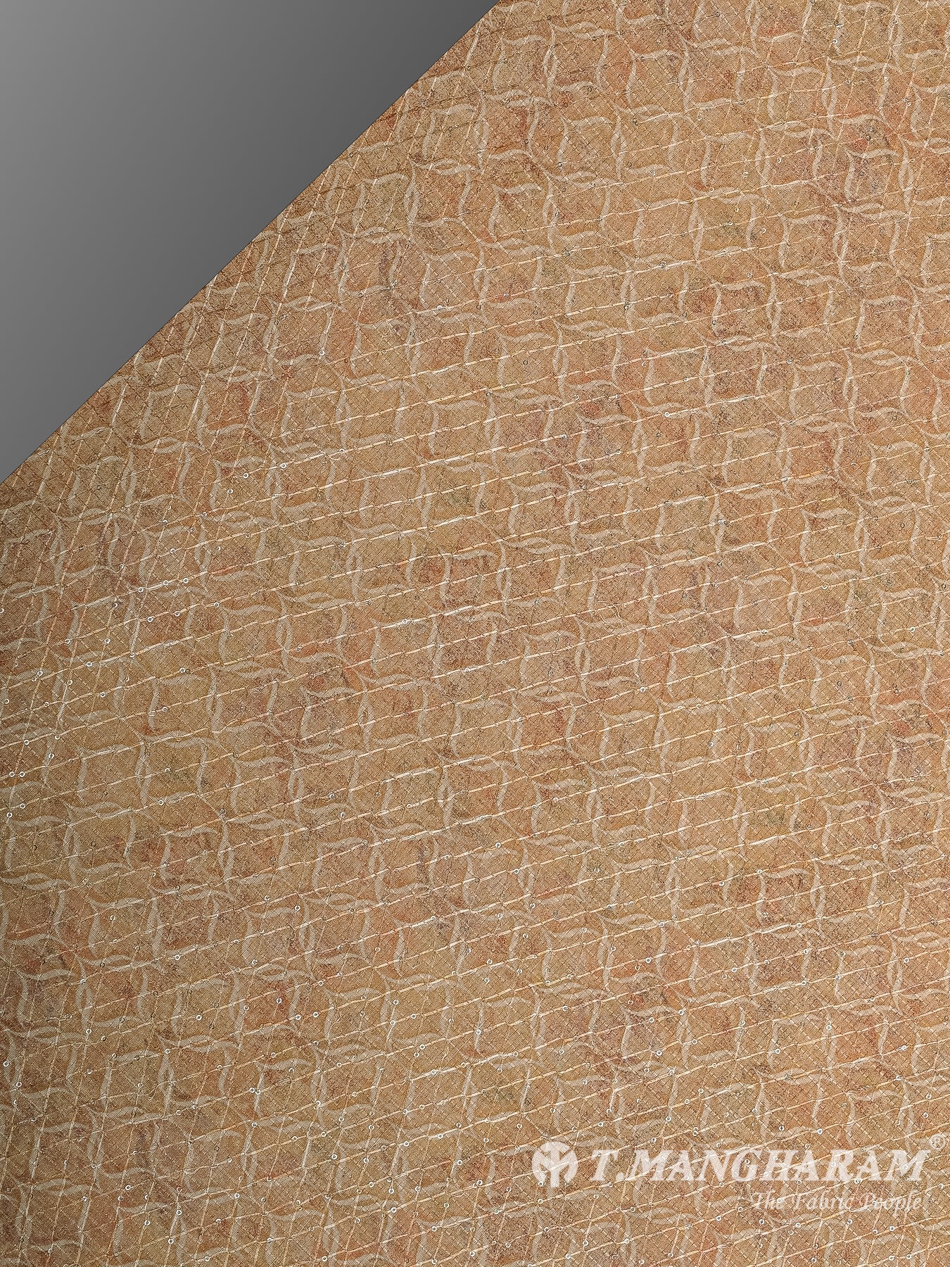 Cream Semi Tussar Silk Fabric - EB9554