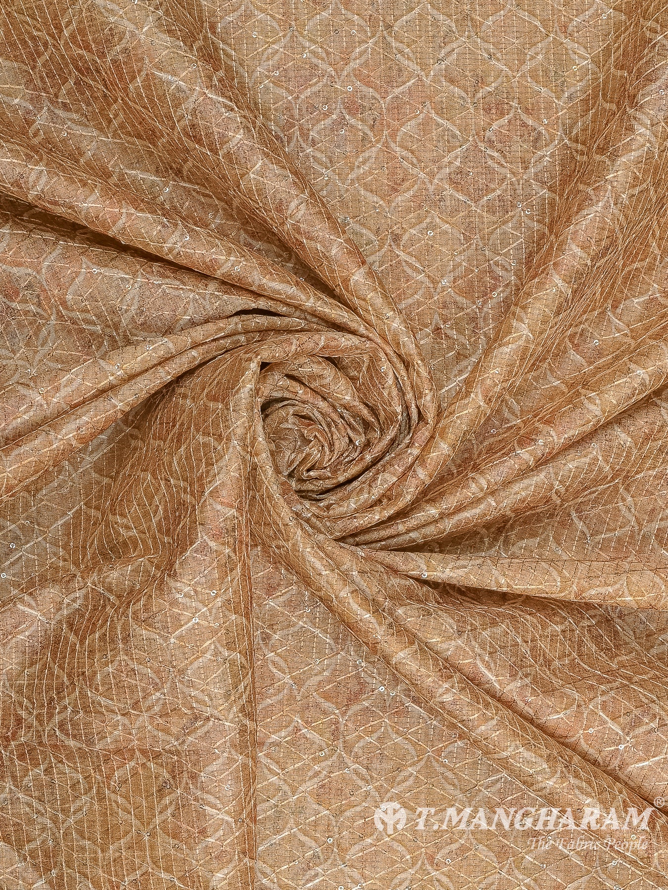 Cream Semi Tussar Silk Fabric - EB9554