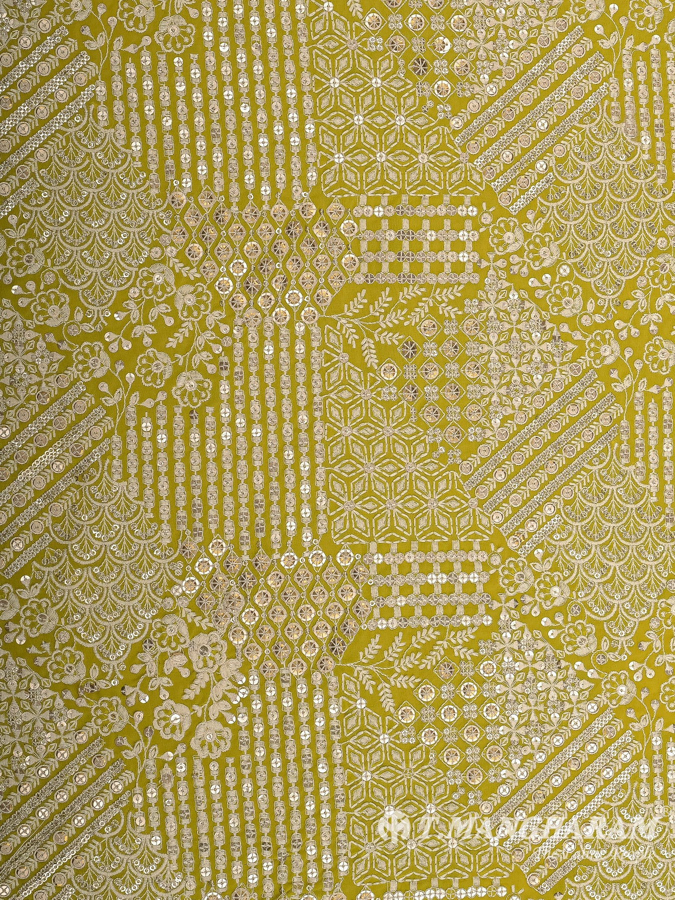 Green Georgette Fabric - EC12543