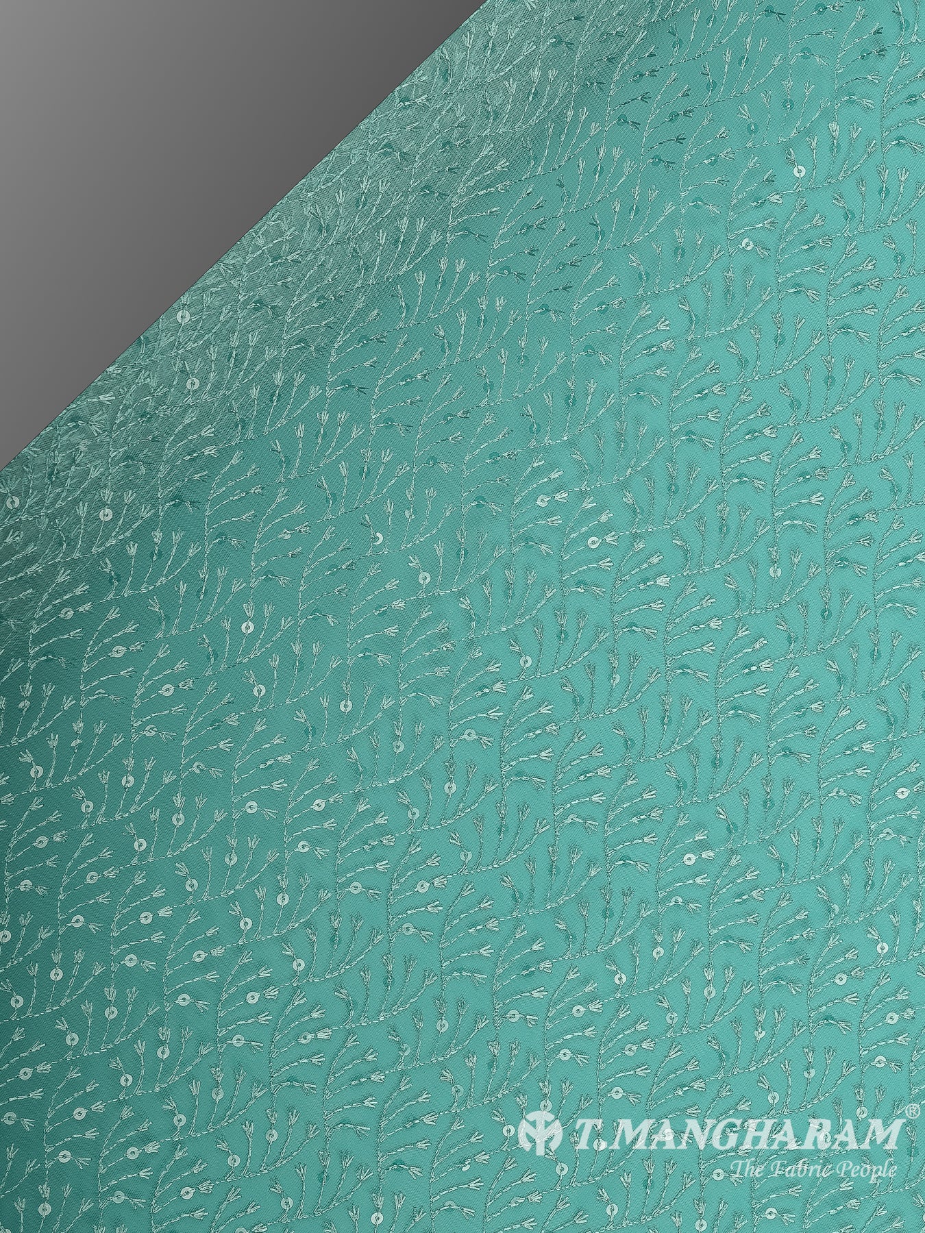 Sea Green Fancy Net Fabric - EB9526