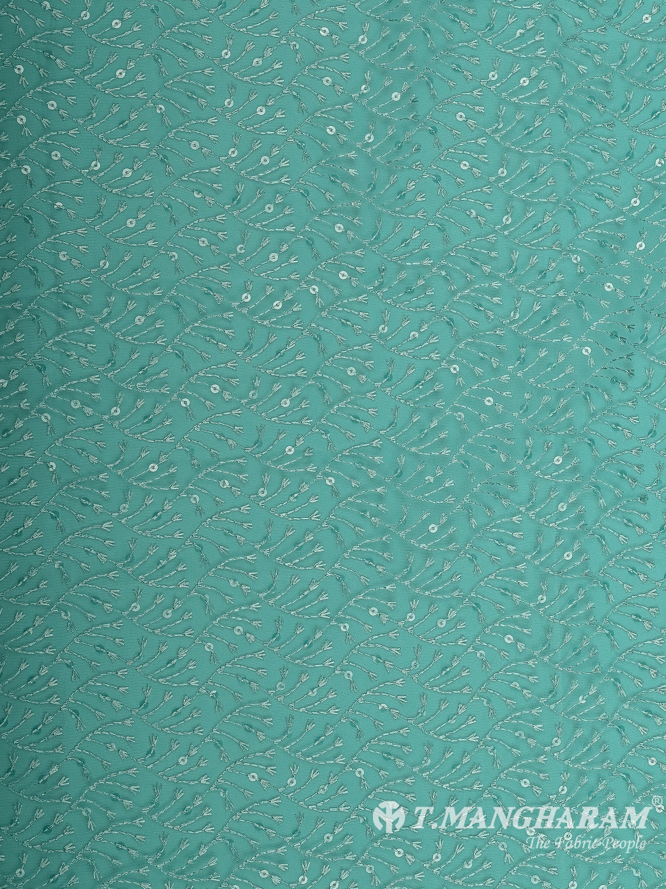 Sea Green Fancy Net Fabric - EB9526
