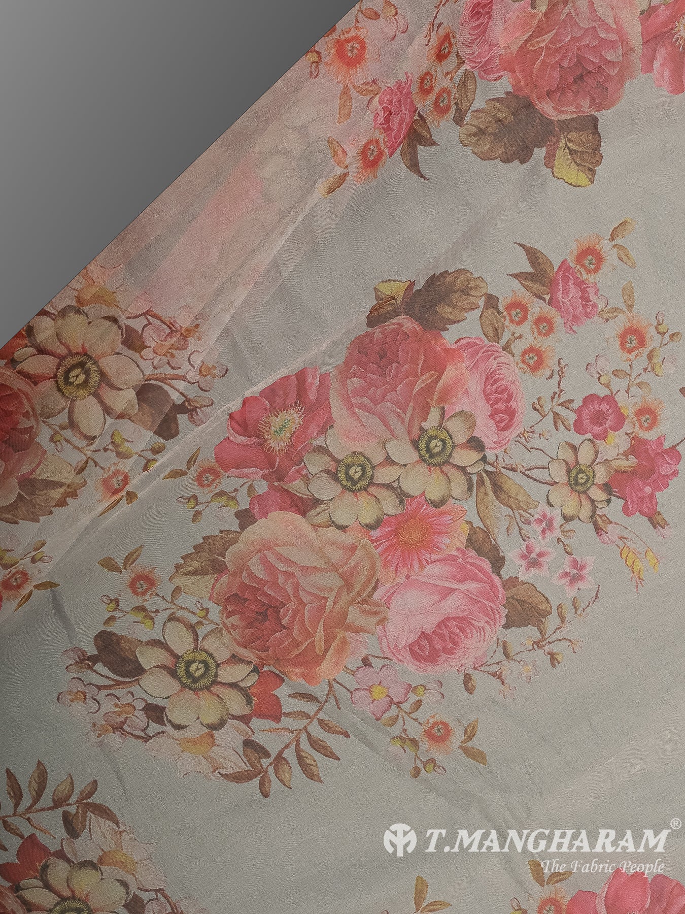 Grey Organza Fabric - EX00036
