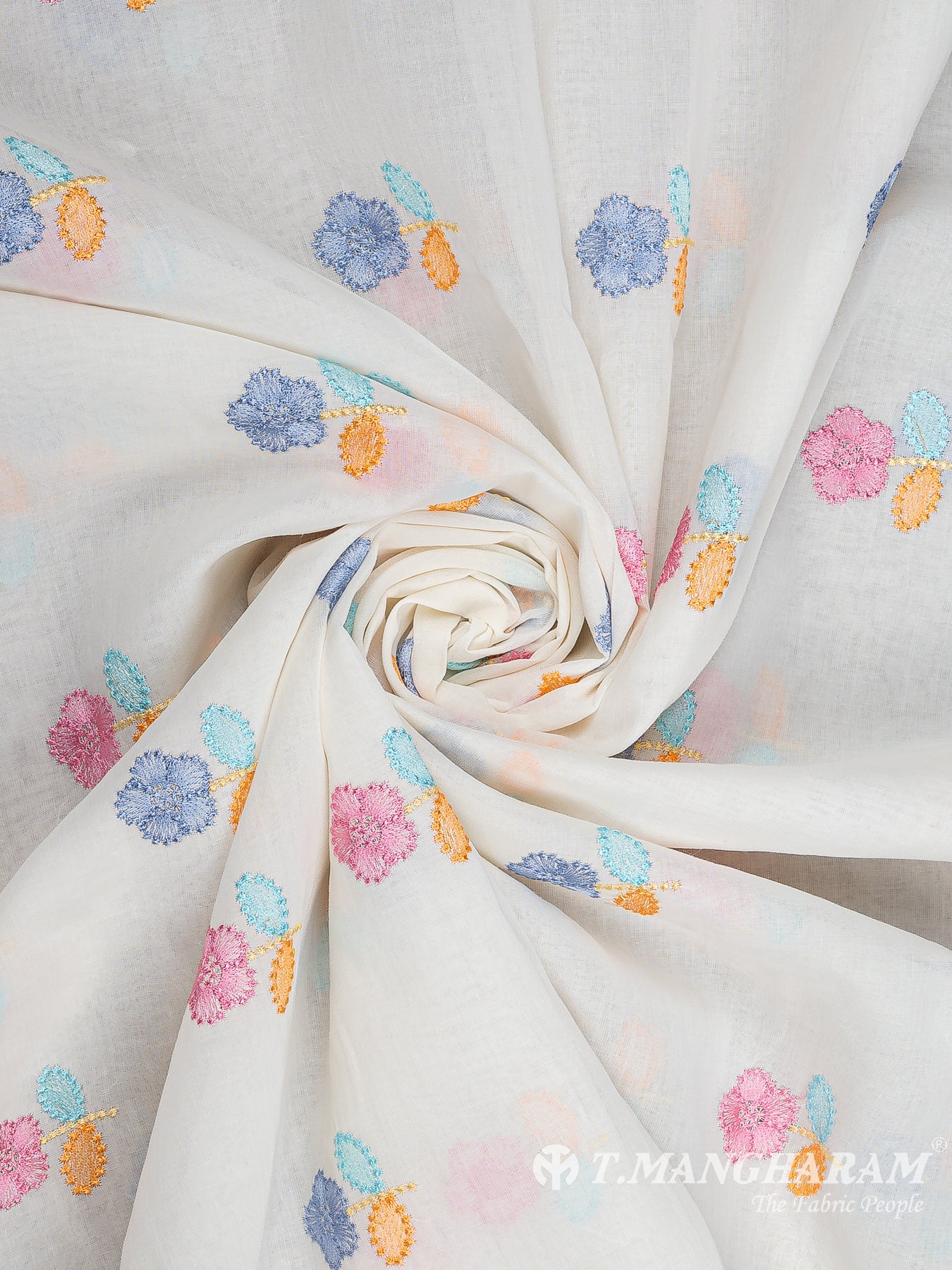 Cream Cotton Embroidery Fabric - EB9599